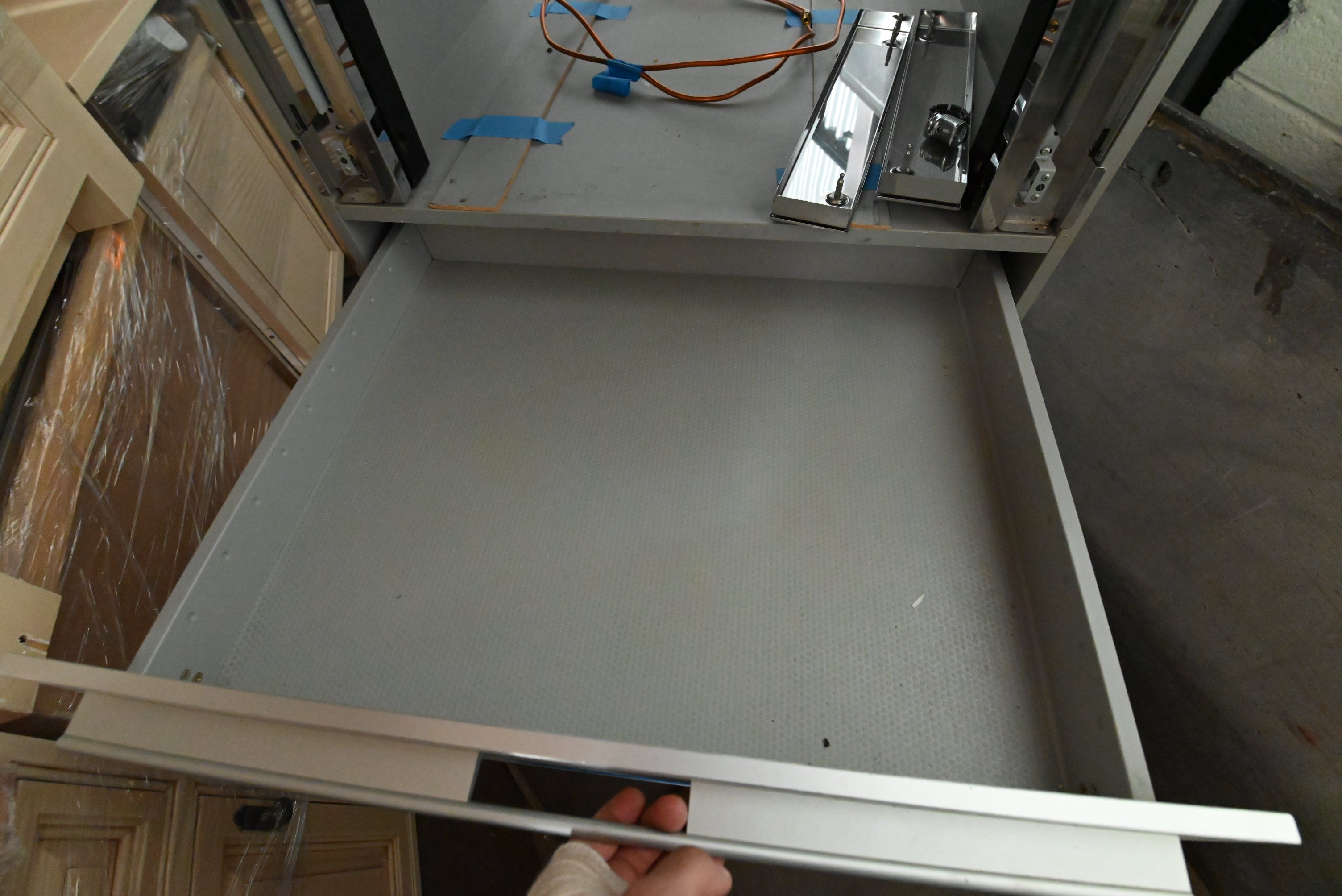 Bulthaup Modern Matte Grey Kitchen with Stone Countertops & Appliances