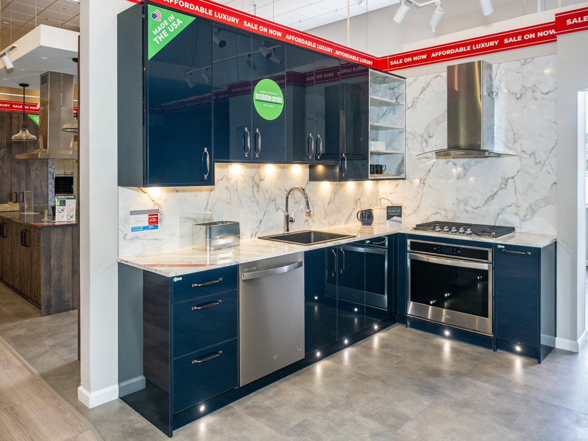 Wren Autograph Navy Blue Gloss Kitchen