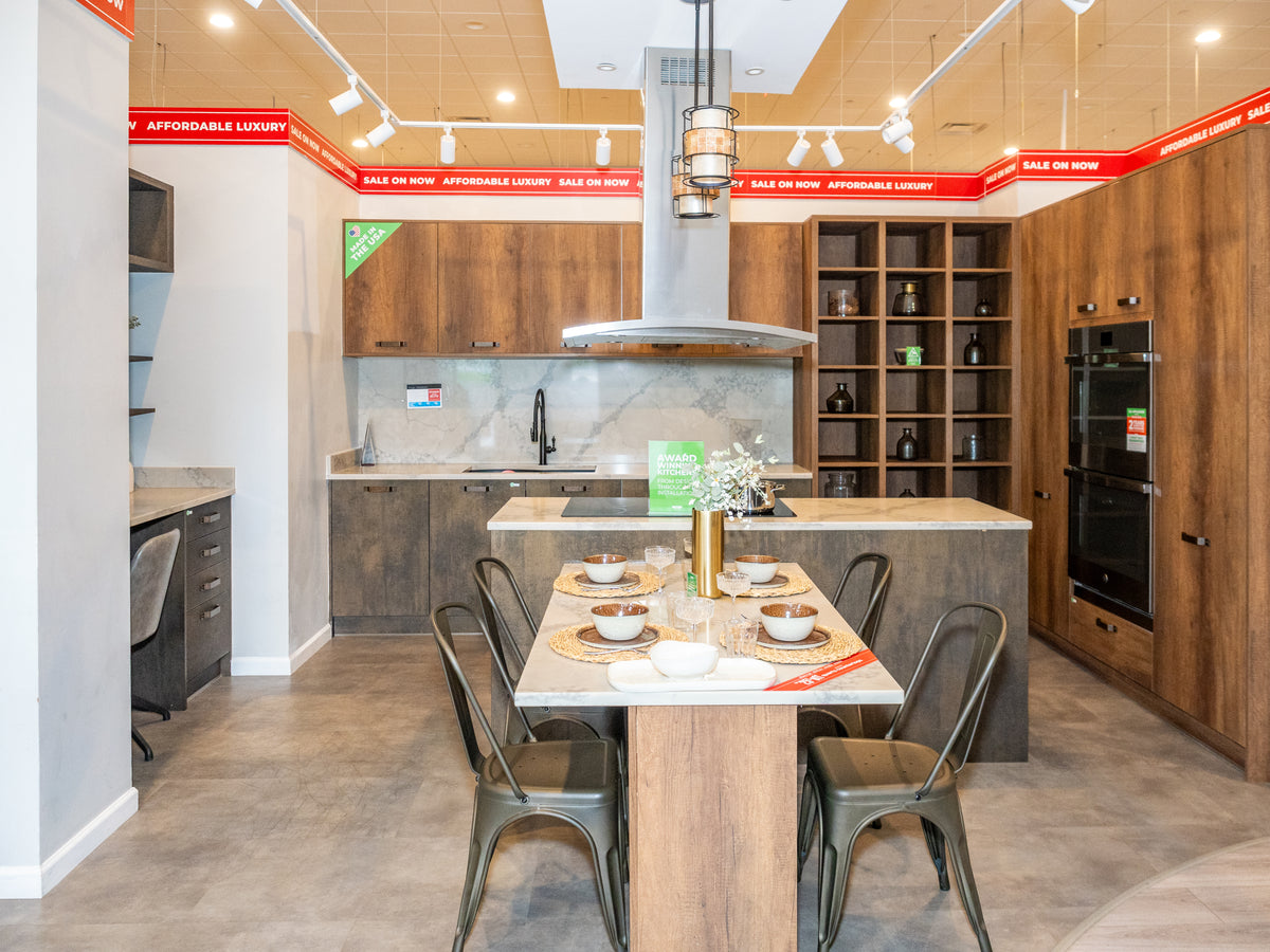 Wren Elements Oxidized Bronze and Saddle Oak Matte Kitchen