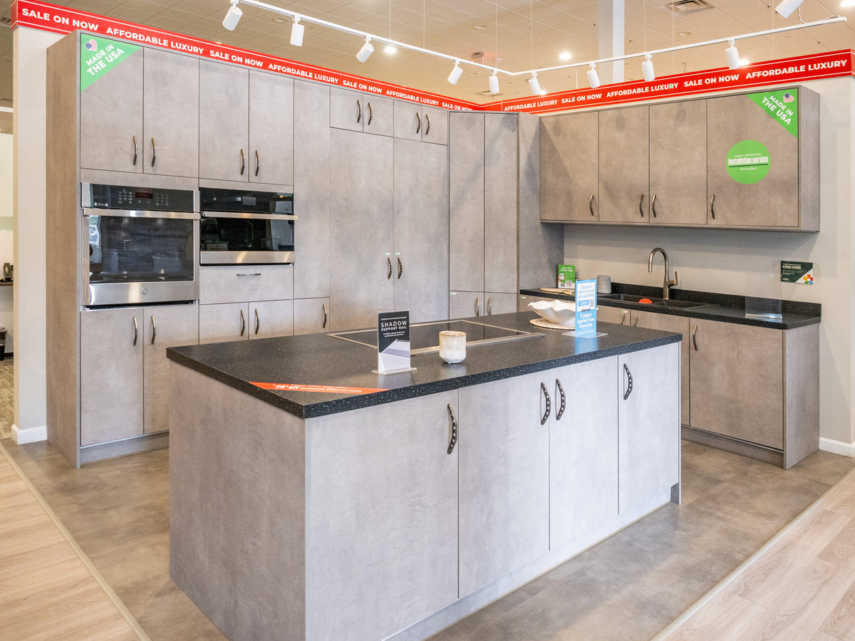 Wren Elements Concrete Grey Modern Kitchen with JennAir Appliances