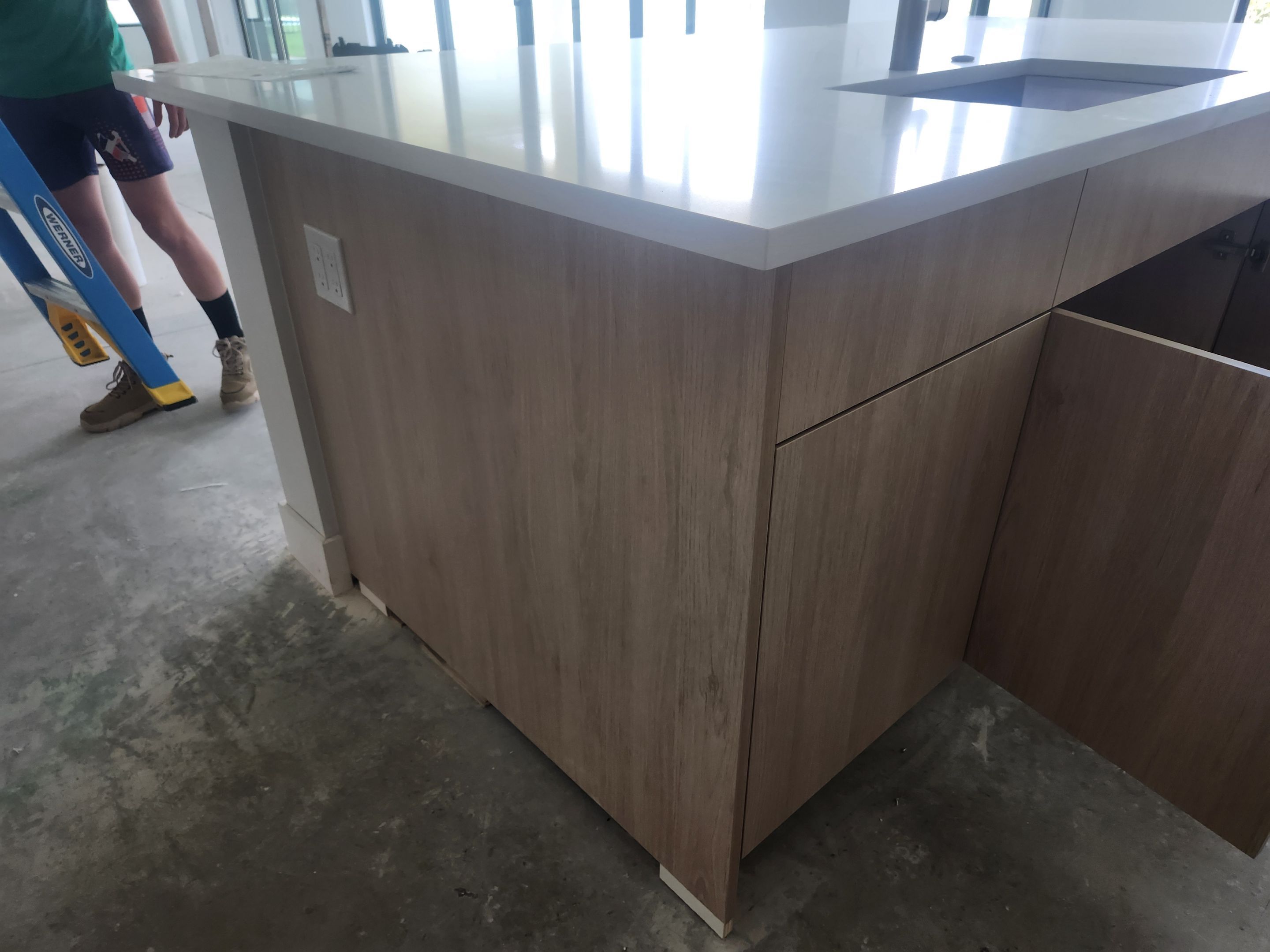 Cabico Sandy Oak Transitional Kitchen with Island & Wolf Appliances