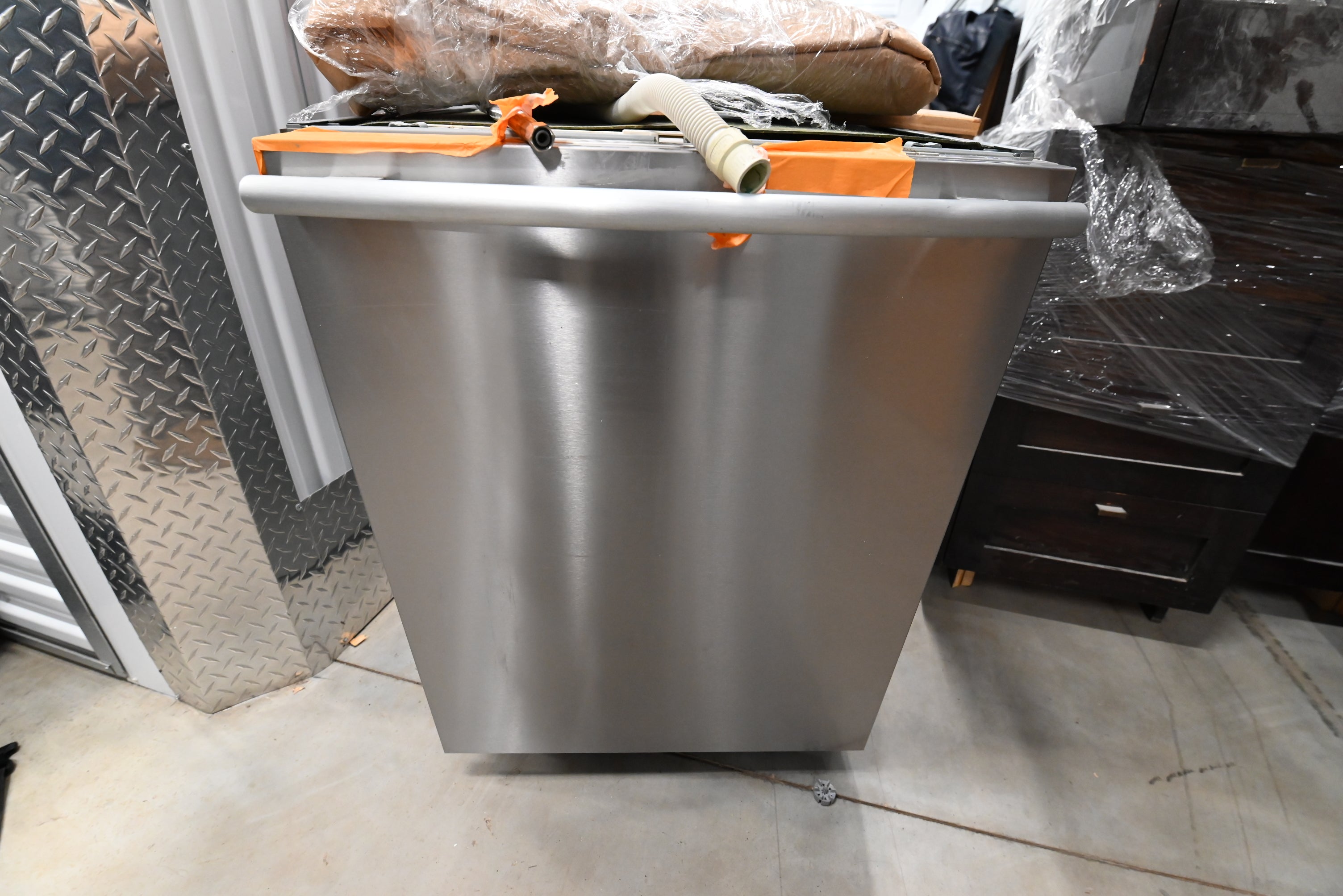 Transitional Dark Wooden Brown Kitchen with Island, Marble Countertops & Luxury Appliances