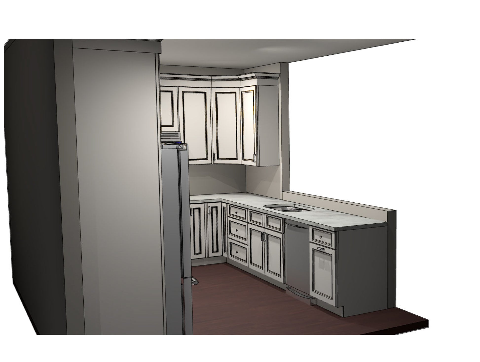 Complete Fabuwood kitchen cabinetry with clean-lined transitional design