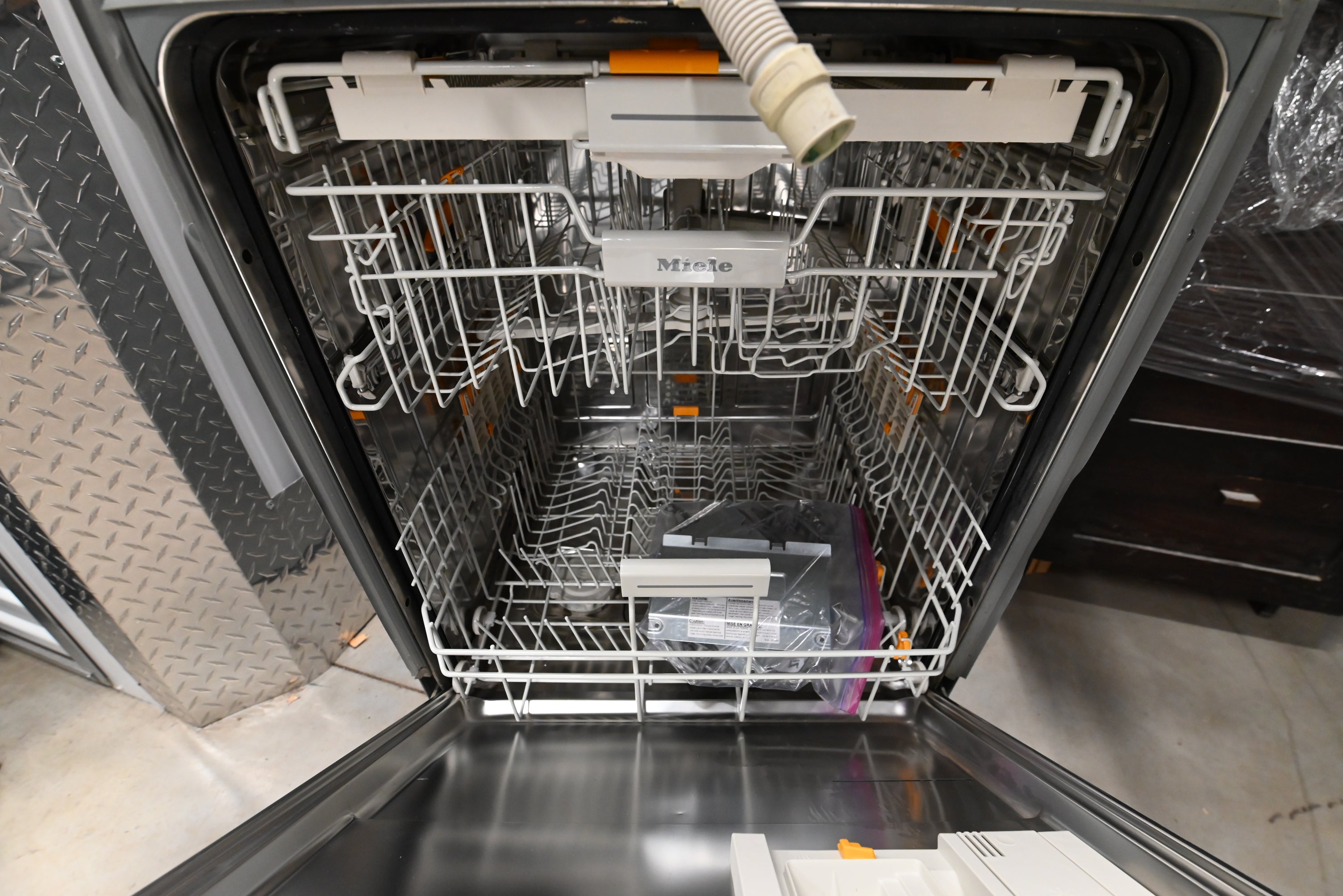 Transitional Dark Wooden Brown Kitchen with Island, Marble Countertops & Luxury Appliances
