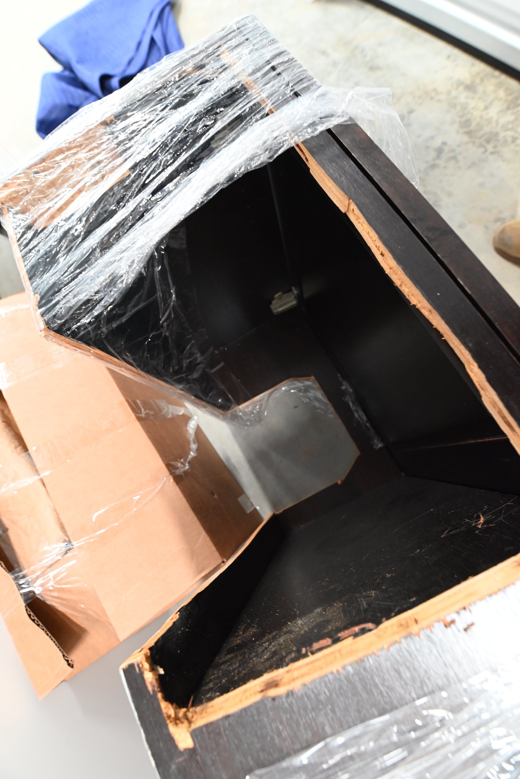 Transitional Dark Wooden Brown Kitchen with Island, Marble Countertops & Luxury Appliances