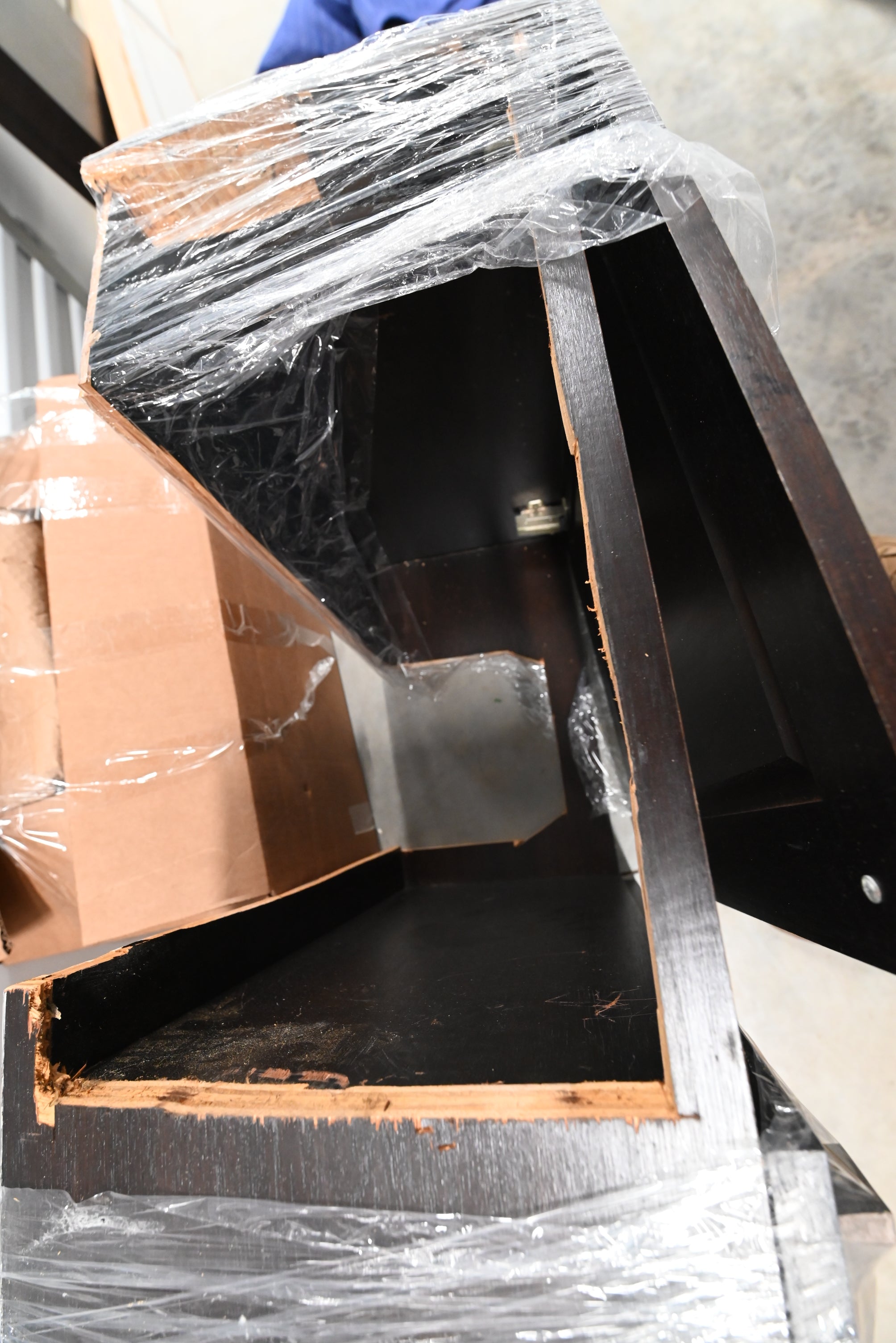 Transitional Dark Wooden Brown Kitchen with Island, Marble Countertops & Luxury Appliances