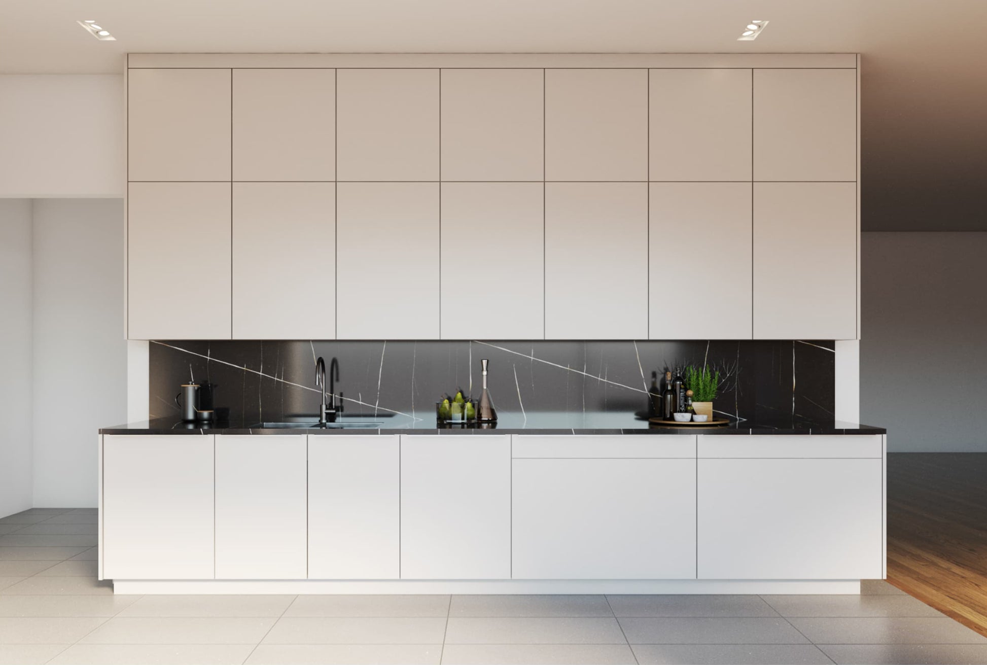 Poggenpohl Pebble Grey Matte Modern Kitchen with Miele Appliances