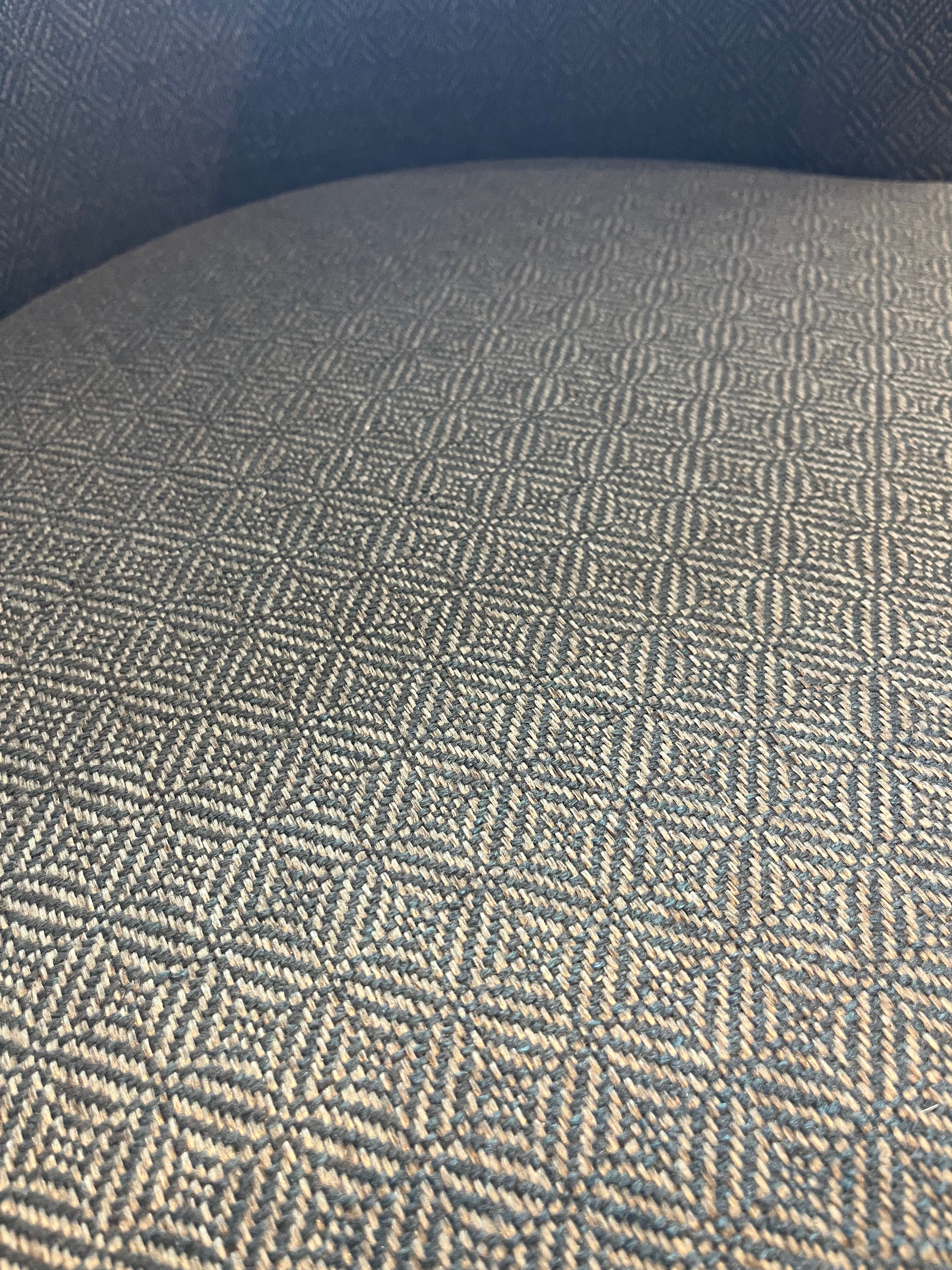 eggersmann Sophisticated Living Malia Blue Armchairs with Varnished Birchwood Base