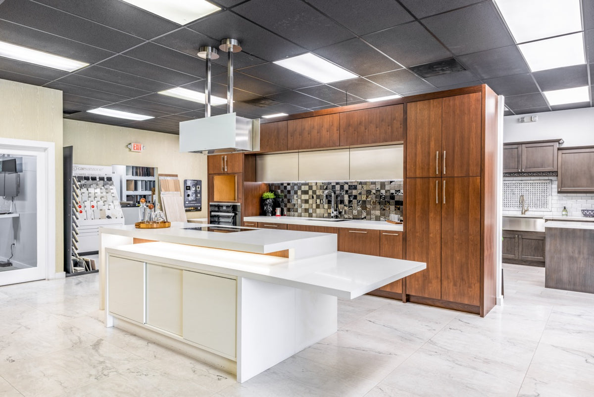 Luxury custom architectural two tone kitchen suite with professional appliances