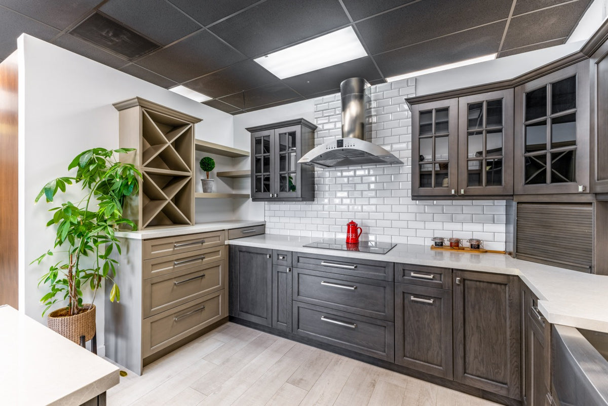 Kitchen Kraft Transitional Maple Kitchen with Monogram Appliances