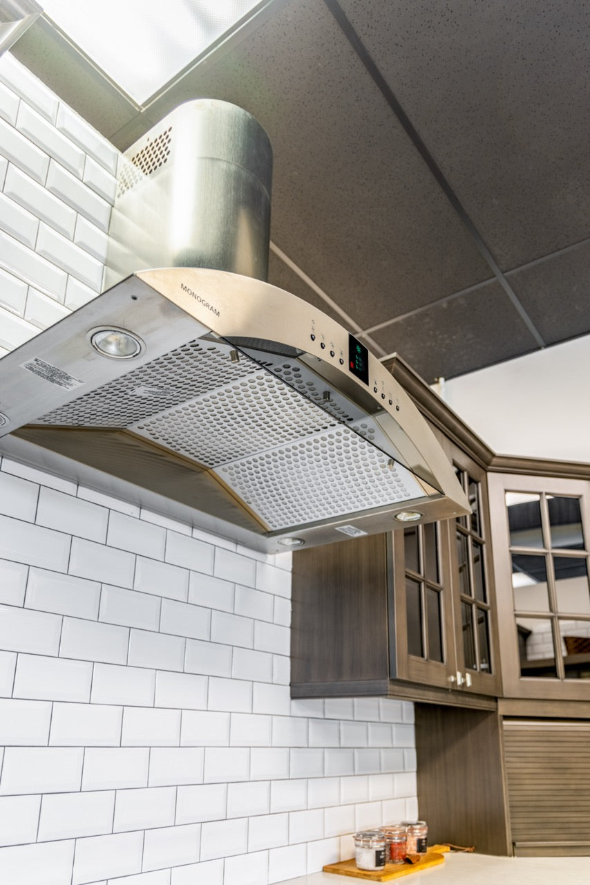 Kitchen Kraft Transitional Maple Kitchen with Monogram Appliances