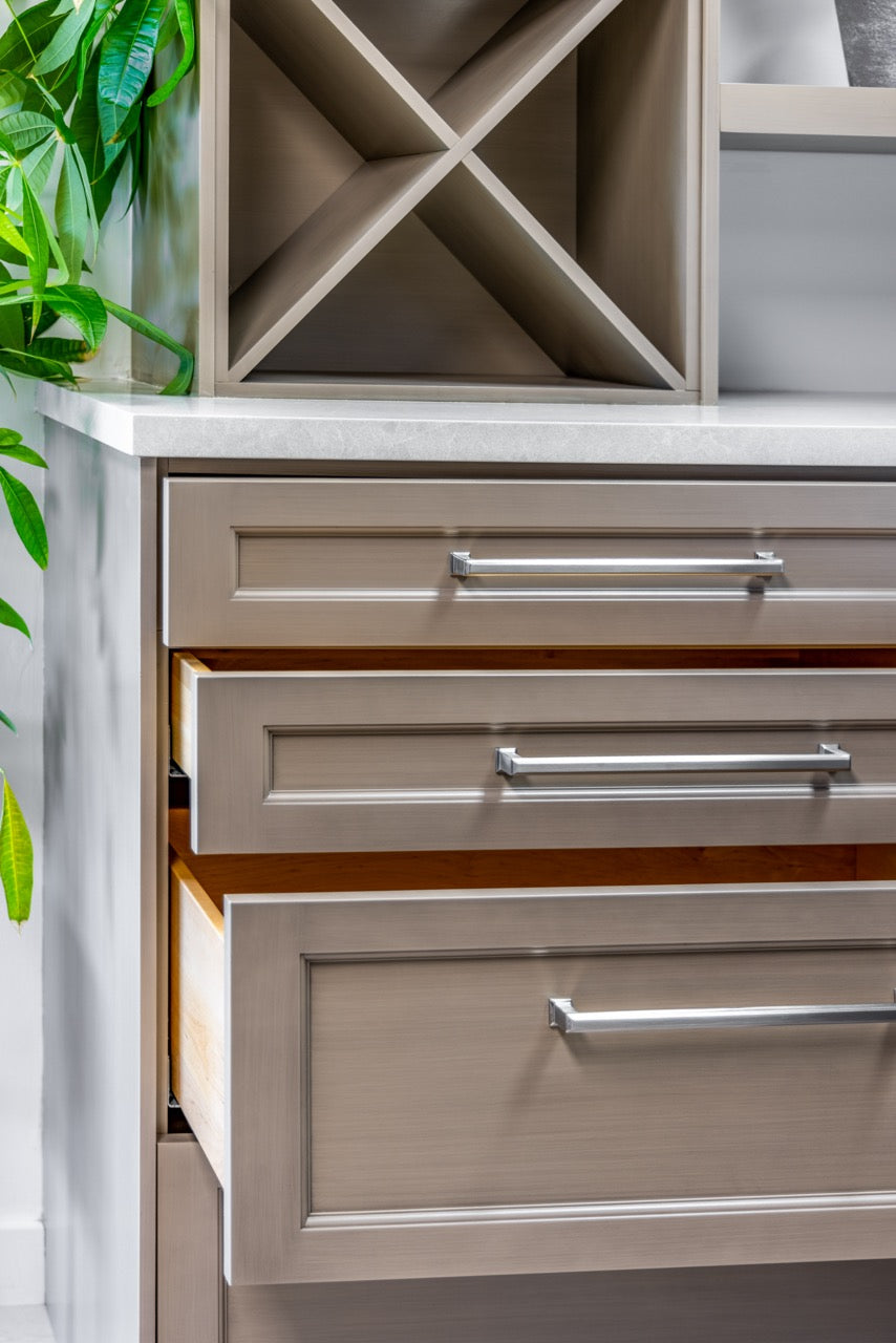 Kitchen Kraft Transitional Maple Kitchen with Monogram Appliances