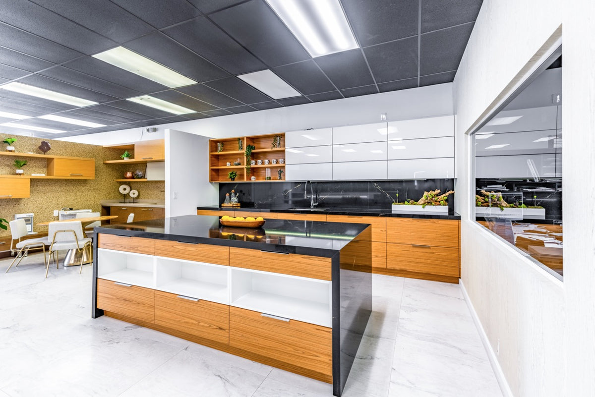 Luxury European style custom wood wet bar suite with exotic grain finish