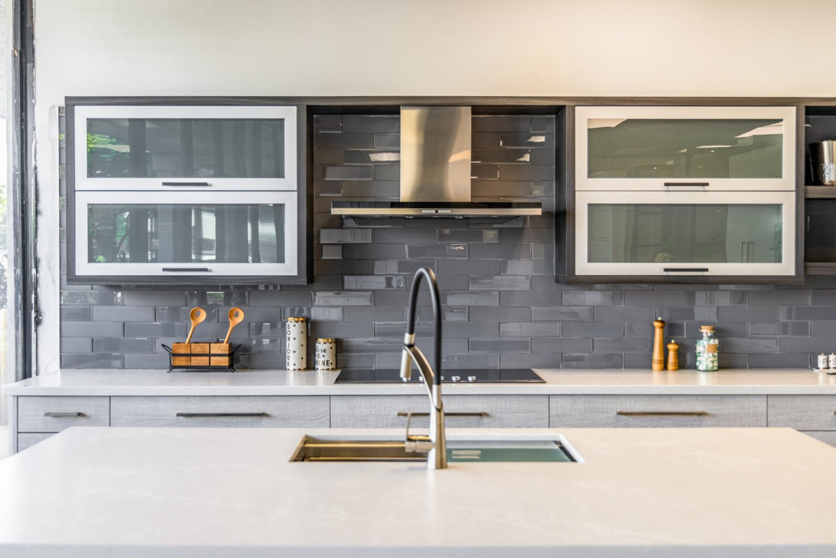 Bellmont Modern Wood Veneer Kitchen with Island & Appliances