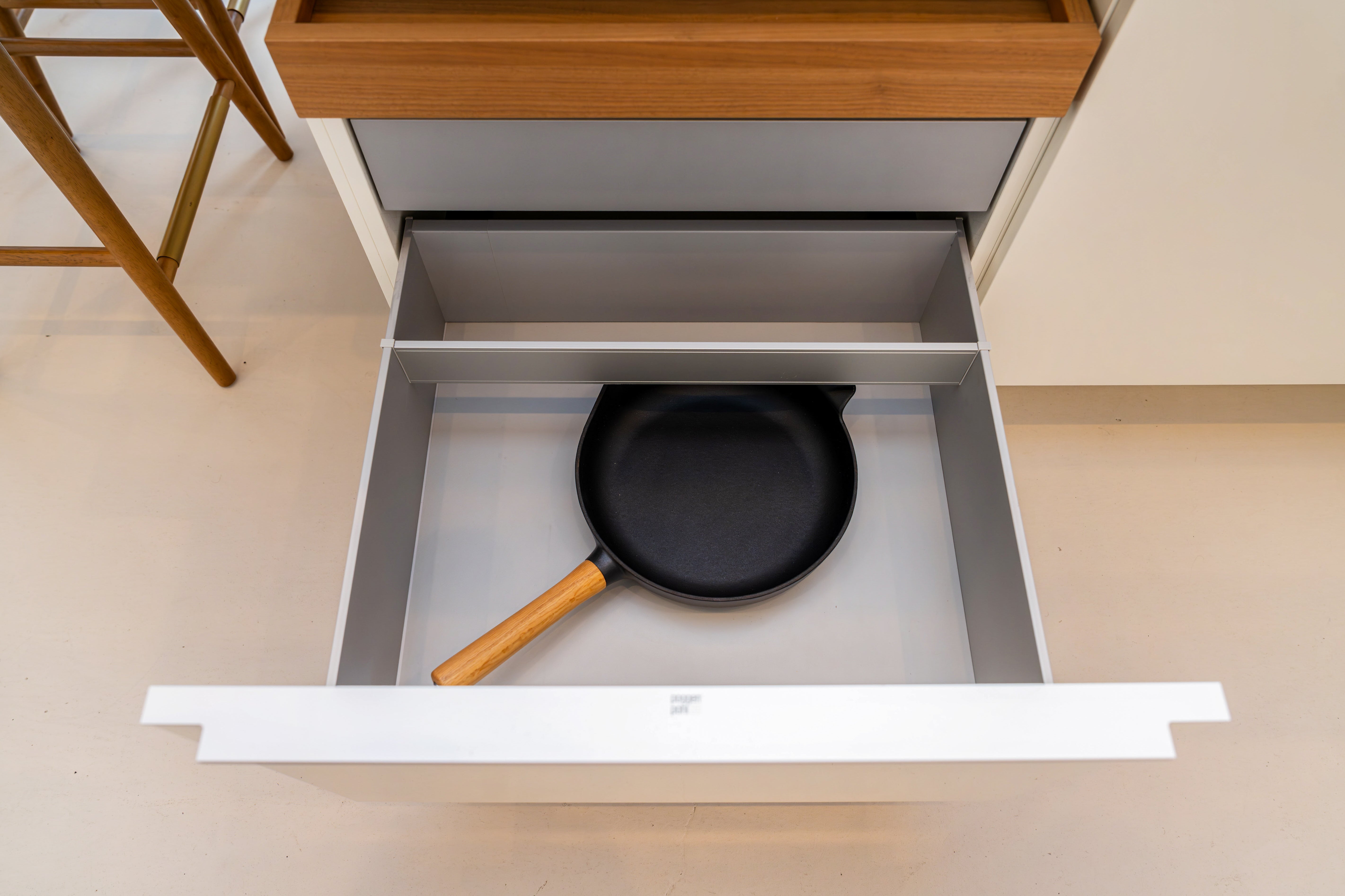 Poggenpohl +Modo High-Gloss Blossom White Kitchen Island