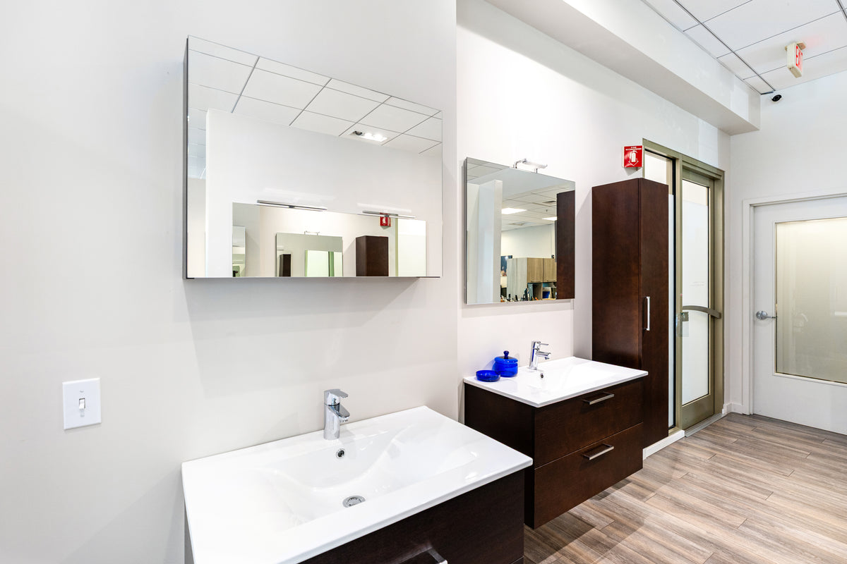 Transitional 32" Two Drawer Single Floating Vanity with Medicine Cabinet