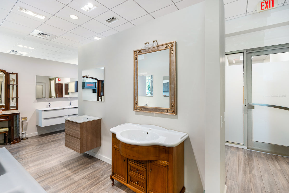 Traditional Cherry Wood 43" Single Vanity with Integrated Sink Top
