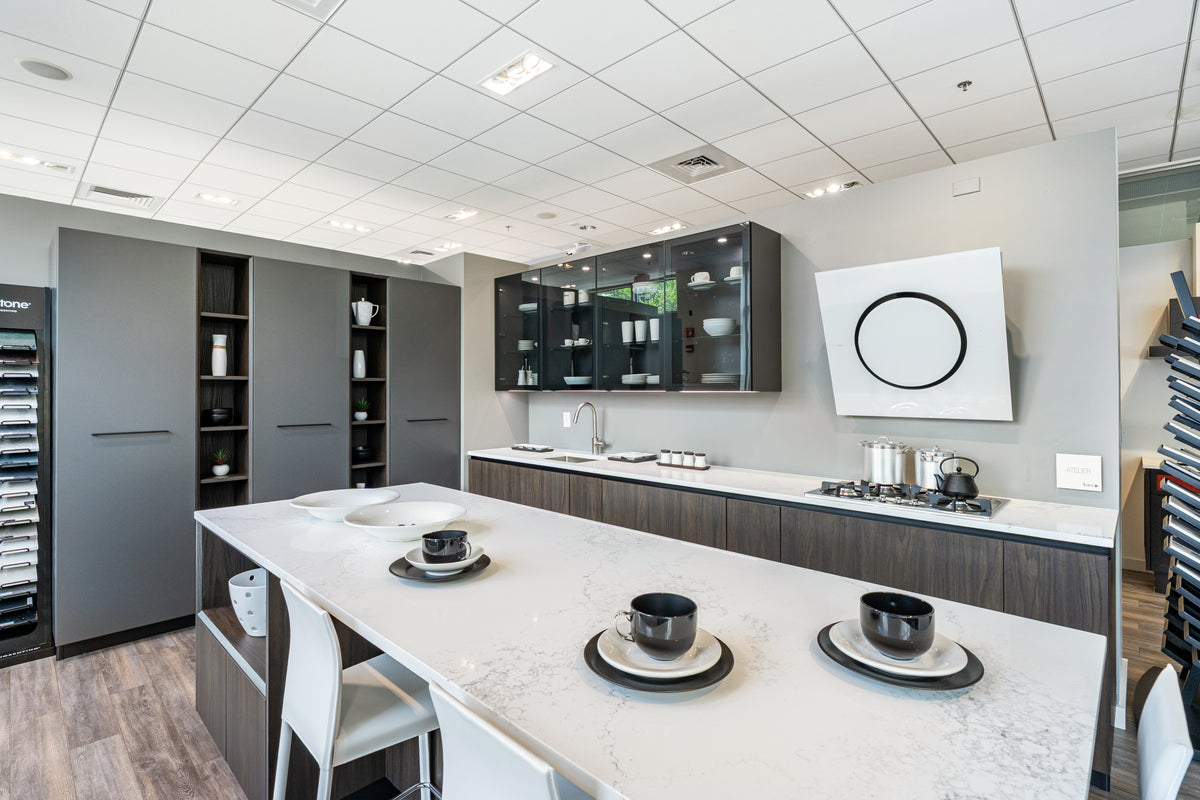 Aster Cucine Modern Two-Tone Kitchen with Island & Appliances