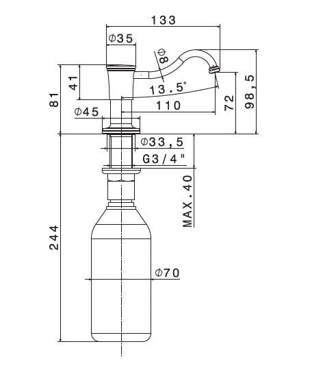 Newform Real 63480.21.018 Traditional Chrome Soap Dispenser