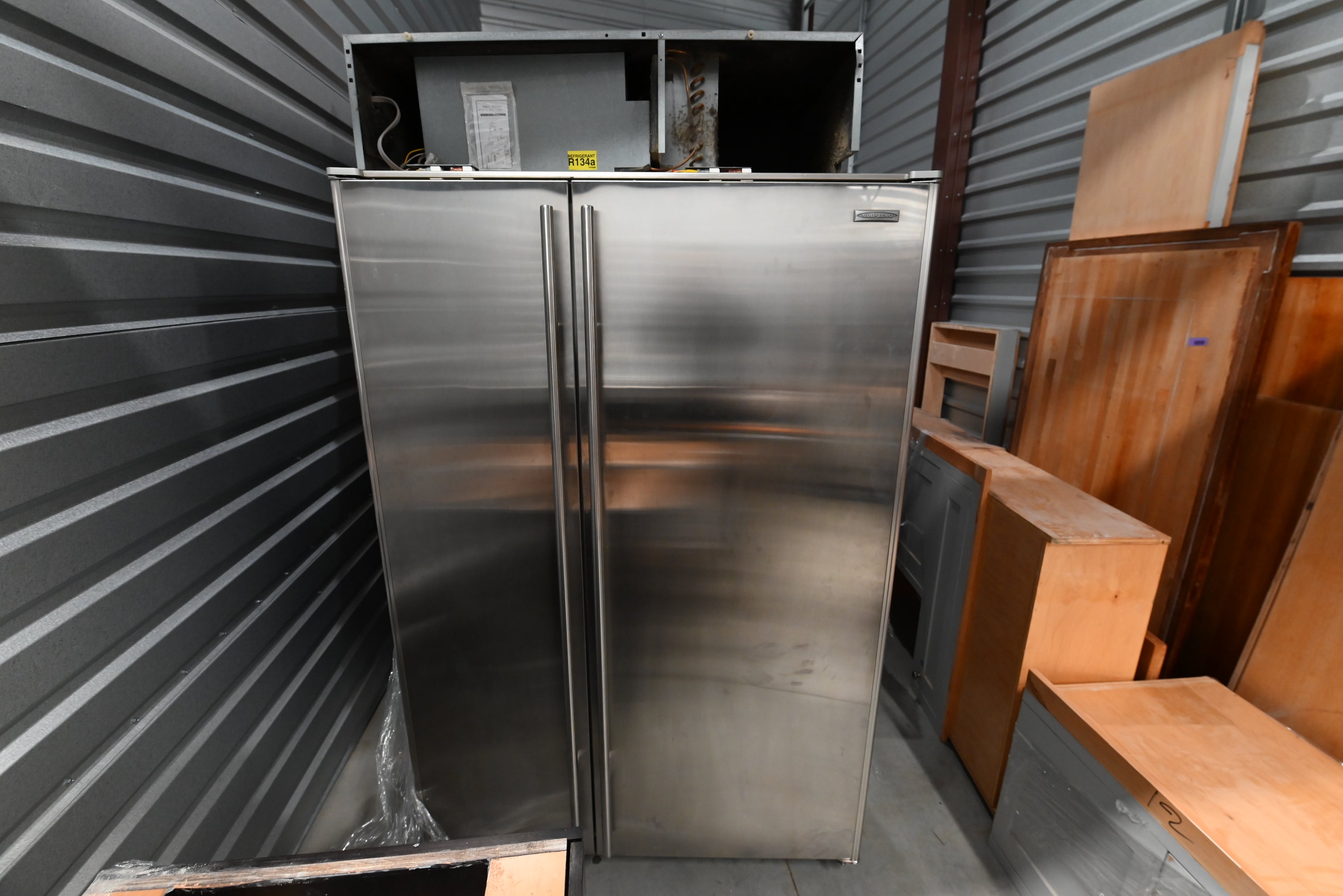 Transitional Dark Wooden Brown Kitchen with Island, Marble Countertops & Luxury Appliances