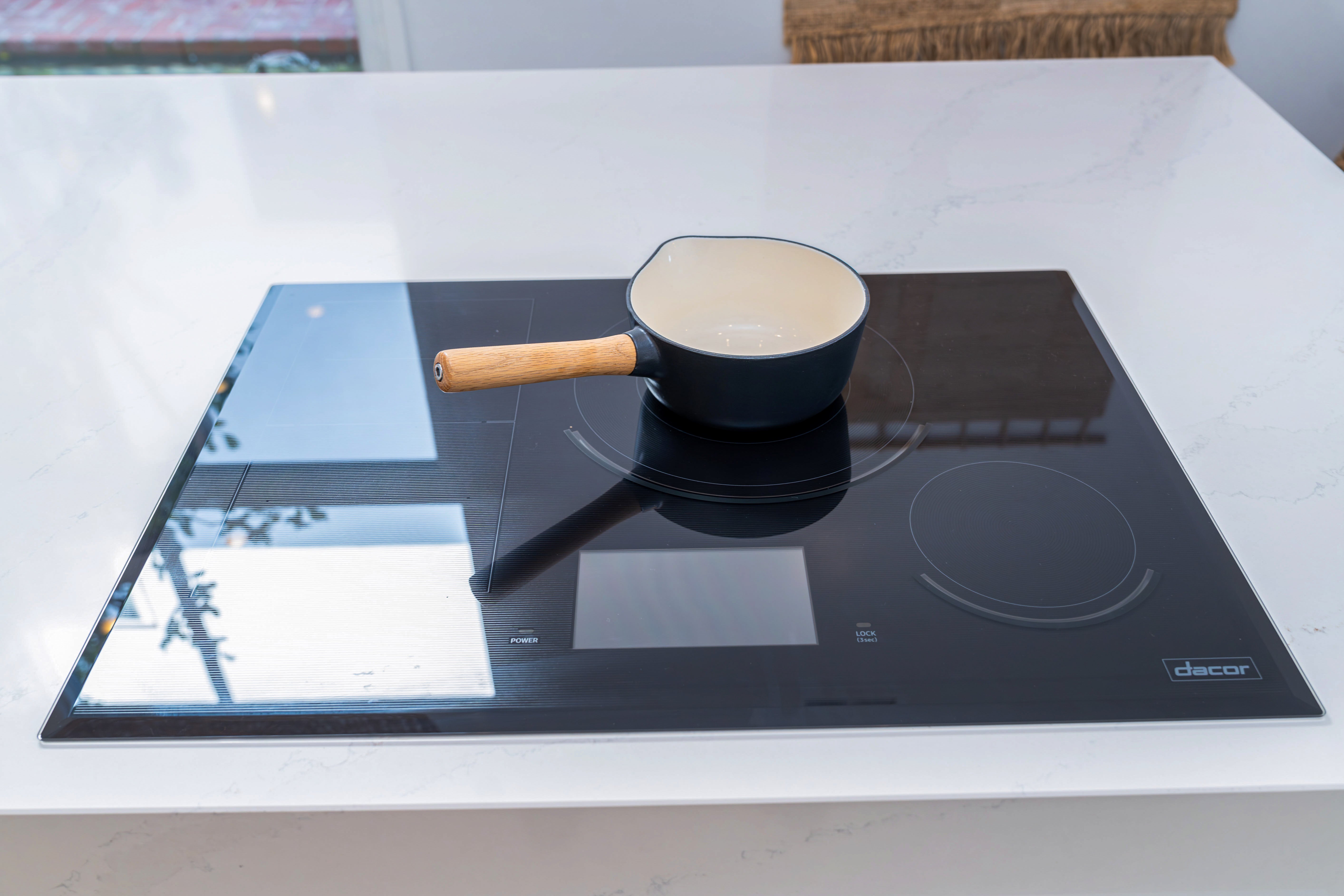 Poggenpohl +Modo High-Gloss Blossom White Kitchen Island