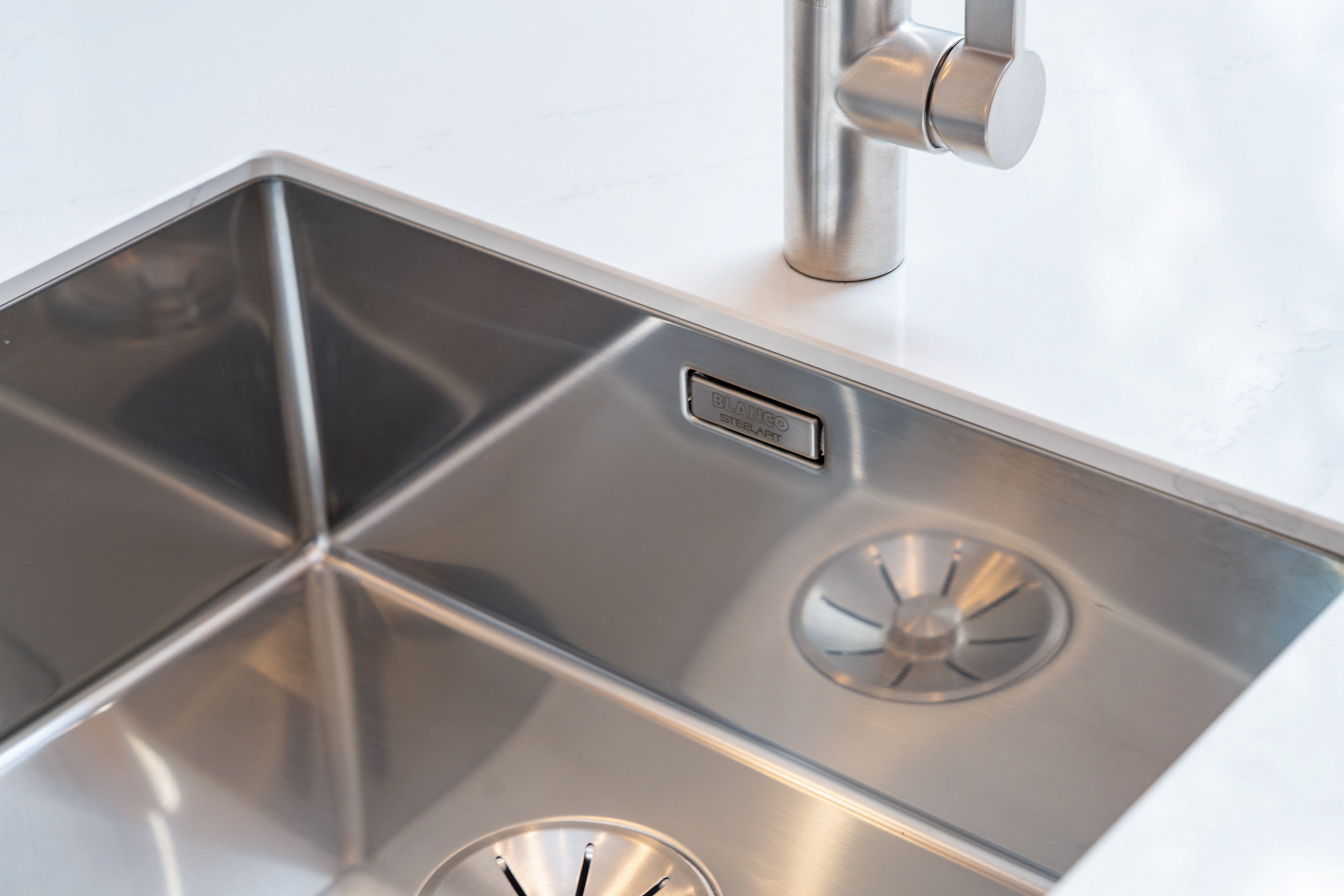 Poggenpohl +Modo High-Gloss Blossom White Kitchen Island
