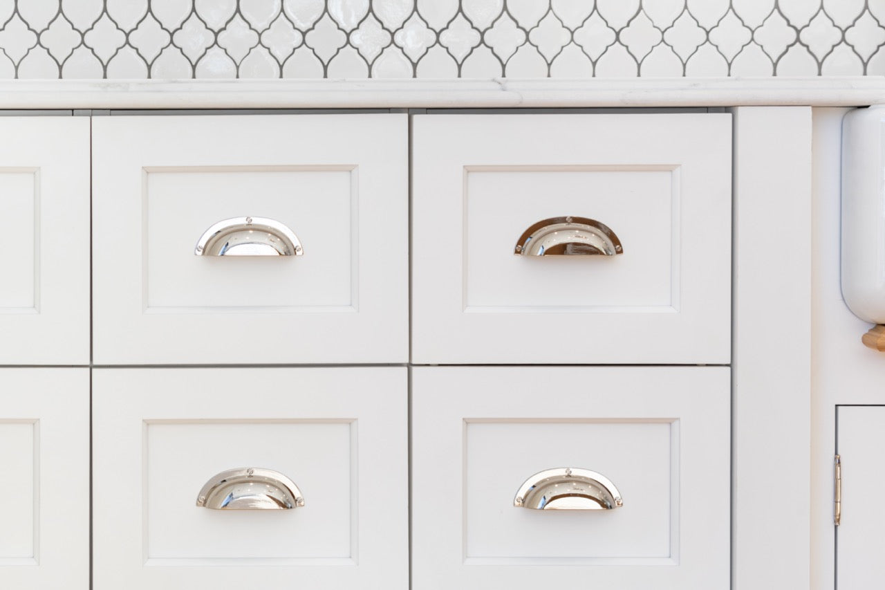 Plain & Fancy Transitional White Kitchen Cabinets with Oak Island & Farmhouse Sink
