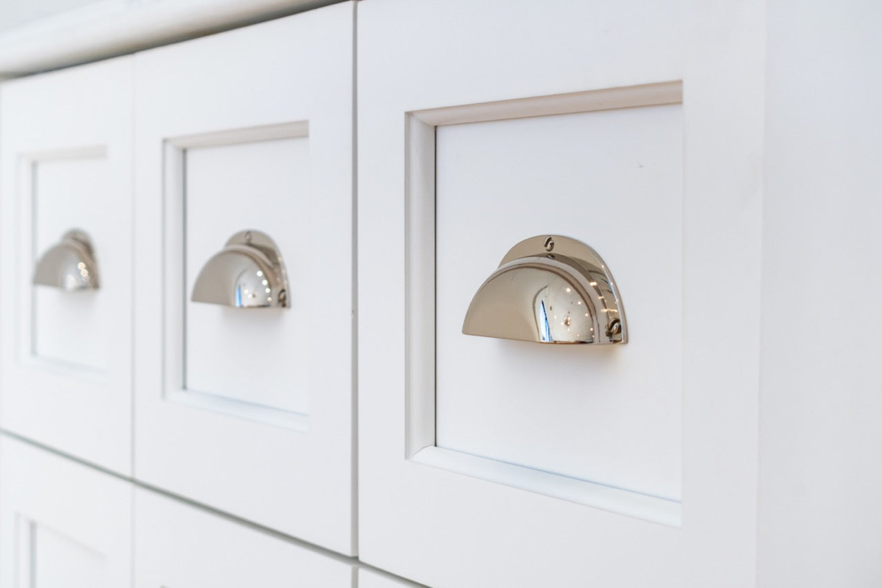 Plain & Fancy Transitional White Kitchen Cabinets with Oak Island & Farmhouse Sink