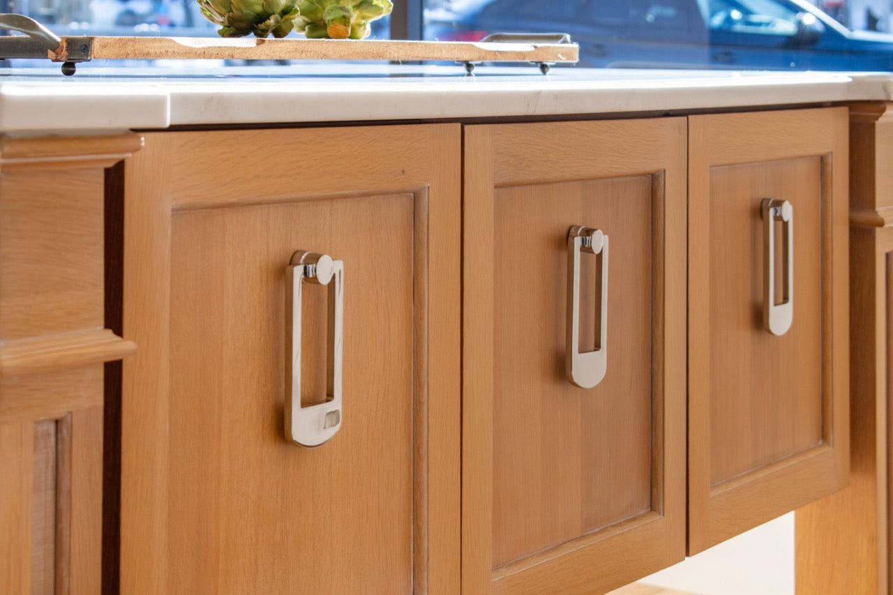 Plain & Fancy Transitional White Kitchen Cabinets with Oak Island & Farmhouse Sink