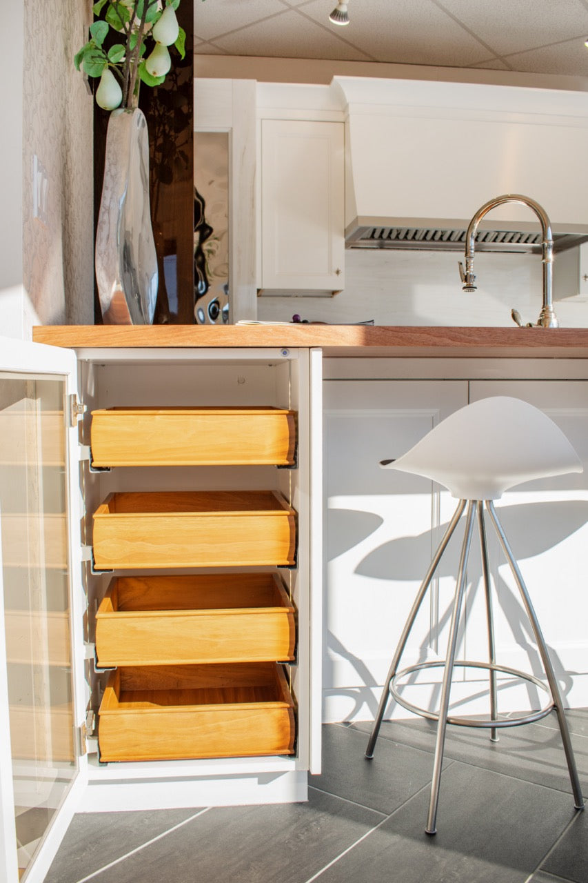Rutt Regency Transitional White Kitchen with Wolf Appliances