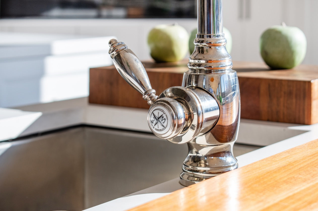 Rutt Regency Transitional White Kitchen with Wolf Appliances