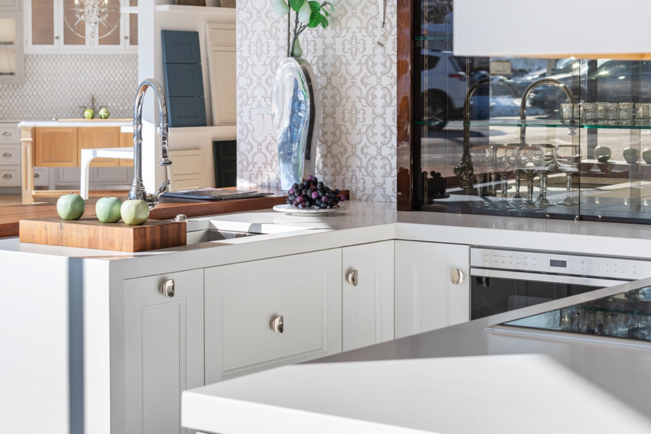 Rutt Regency Transitional White Kitchen with Wolf Appliances