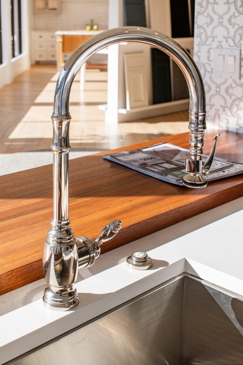 Rutt Regency Transitional White Kitchen with Wolf Appliances