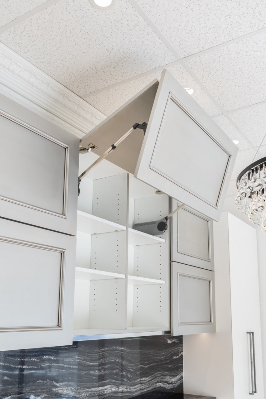 Plain & Fancy Transitional White Showroom Display Butler's Pantry Wall