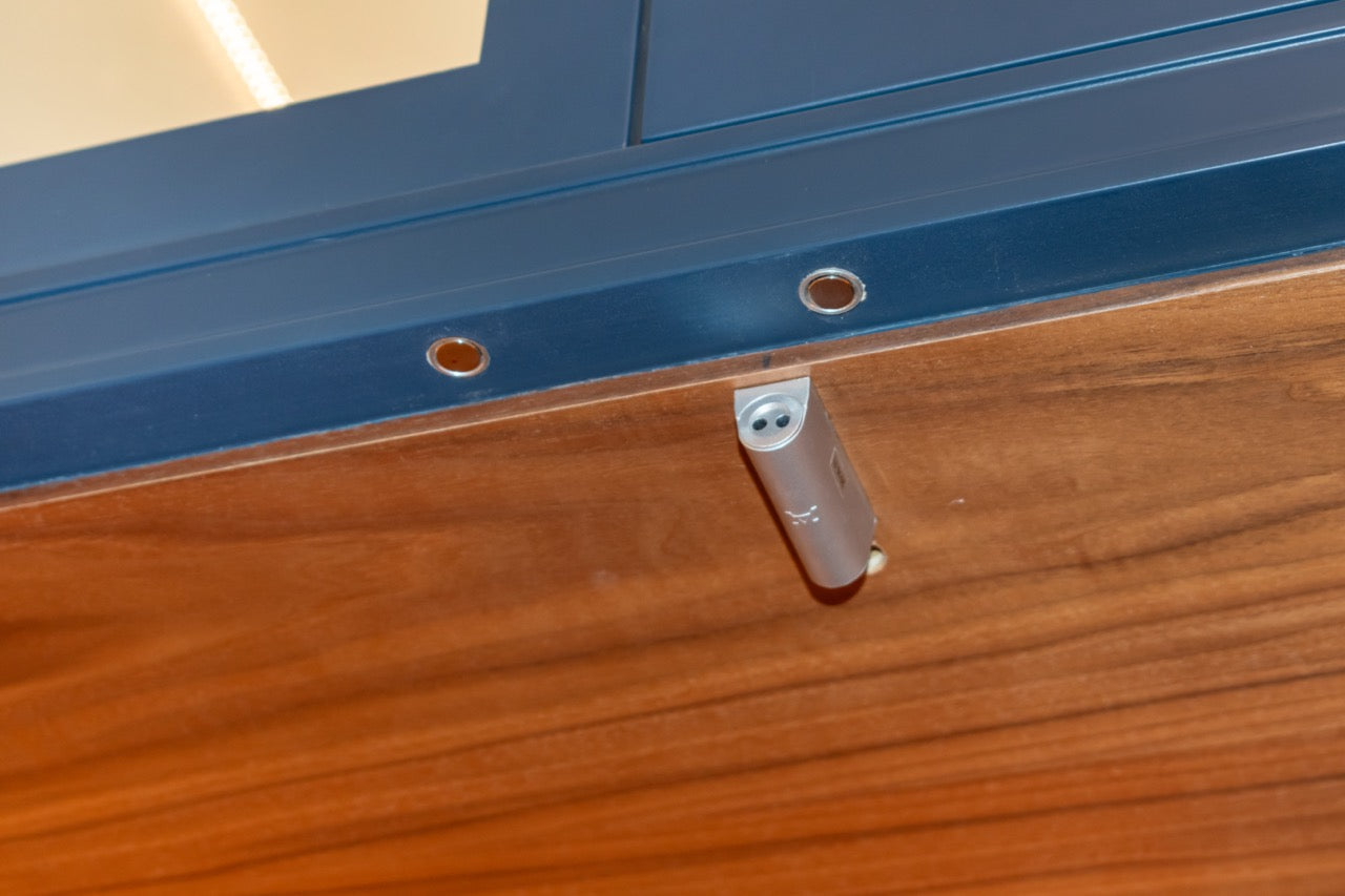 Dutch Made Transitional Navy & Wood Veneer Pantry Wall