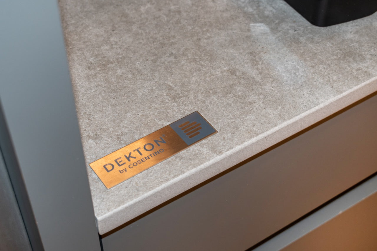 "The Ellery" Modern Matte Gray Kitchen with Rift Cut White Oak Island & Wolf/Sub-Zero Appliances