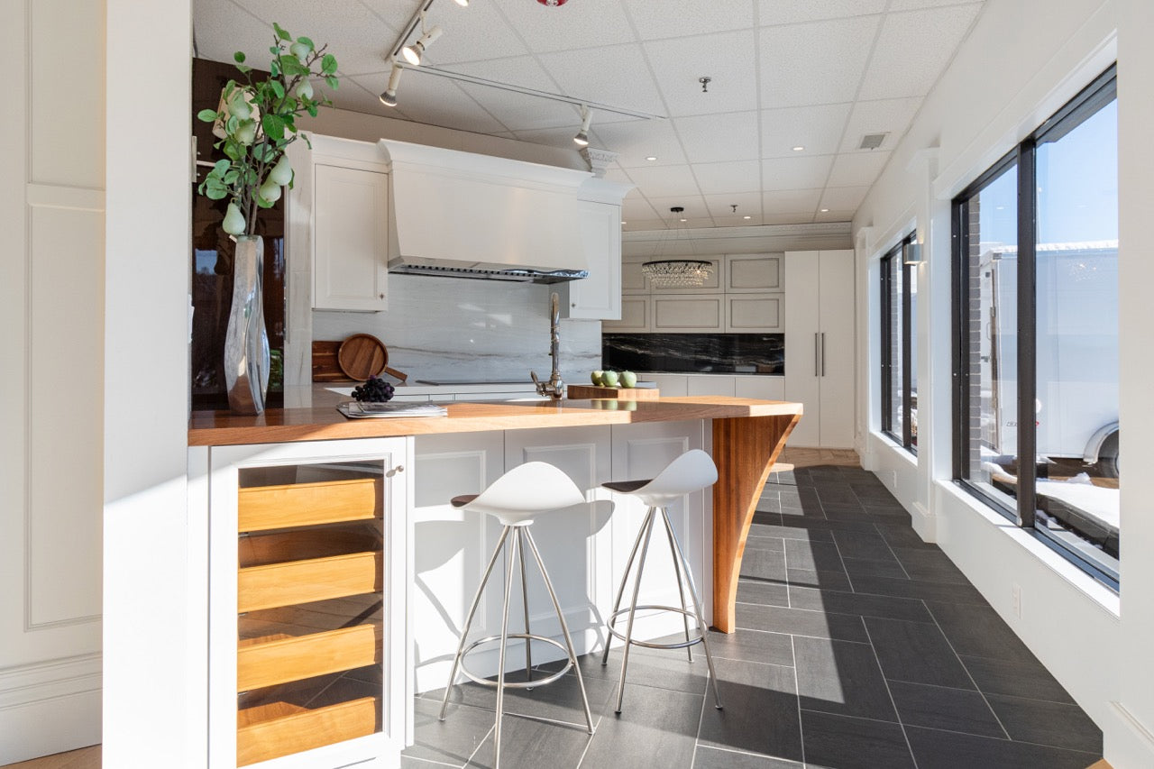 Rutt Regency Transitional White Kitchen with Wolf Appliances