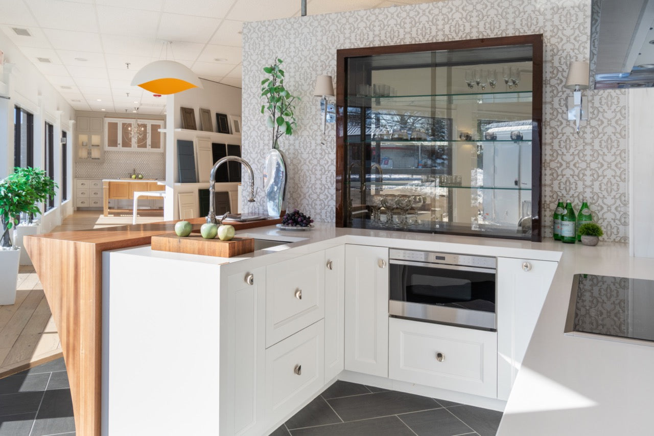 Rutt Regency Transitional White Kitchen with Wolf Appliances