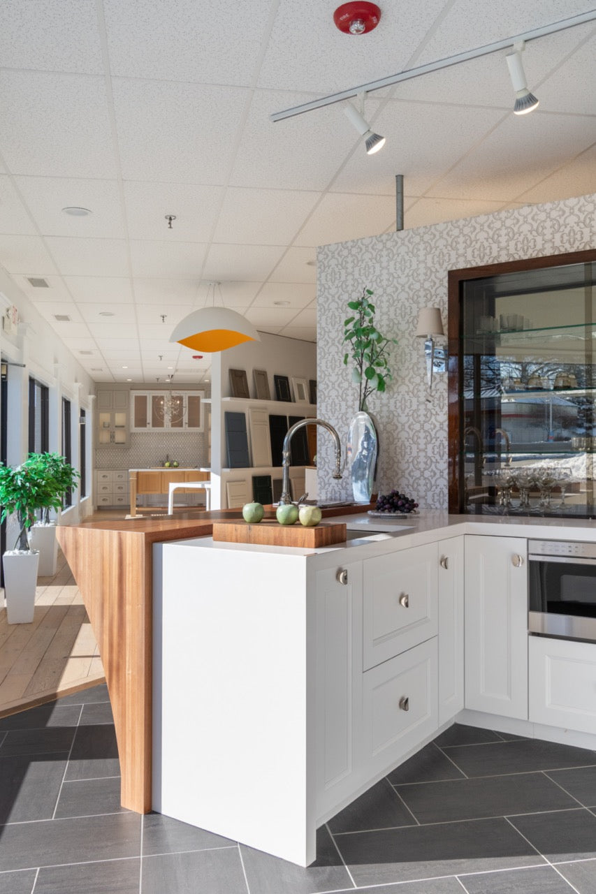 Rutt Regency Transitional White Kitchen with Wolf Appliances
