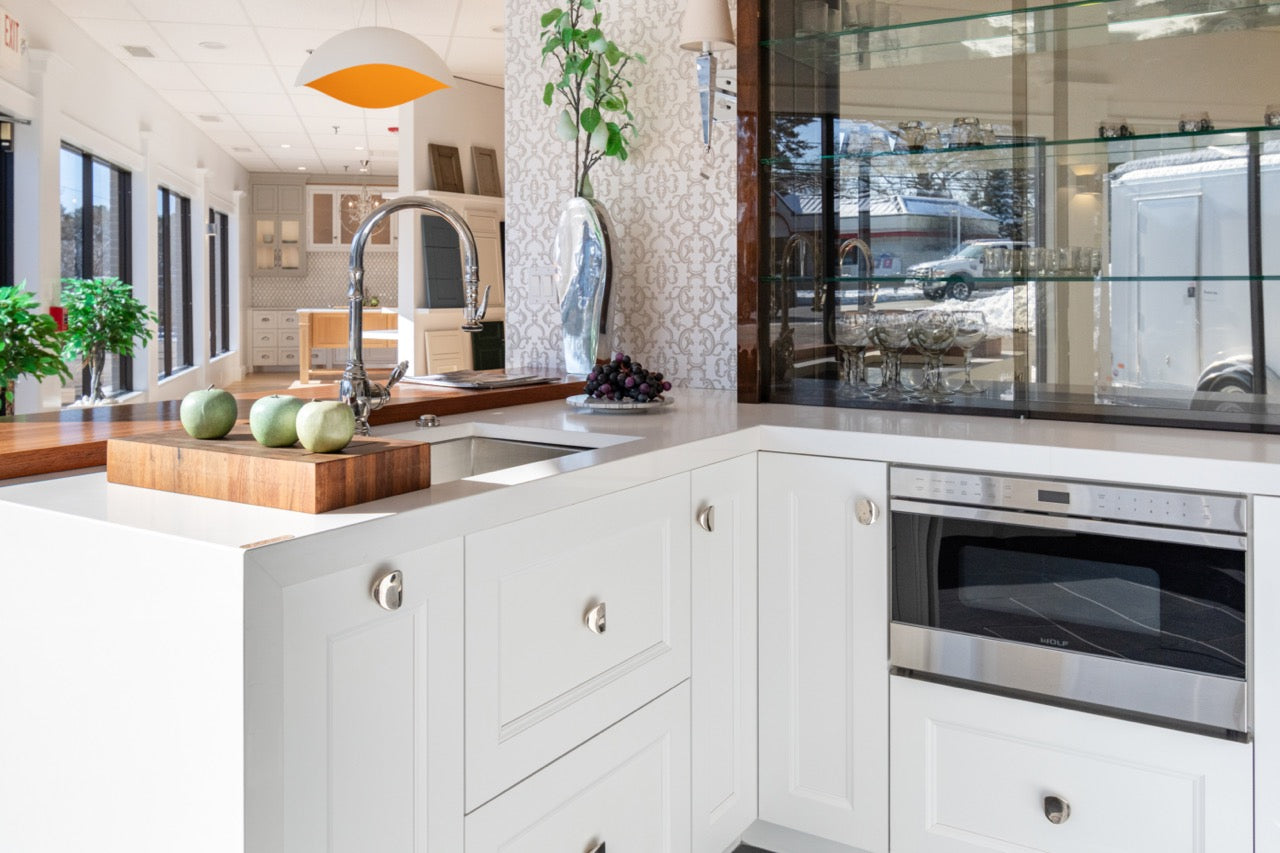 Rutt Regency Transitional White Kitchen with Wolf Appliances