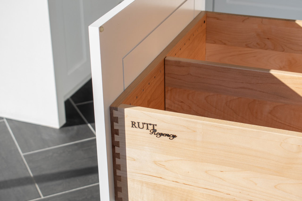Rutt Regency Transitional White Kitchen with Wolf Appliances