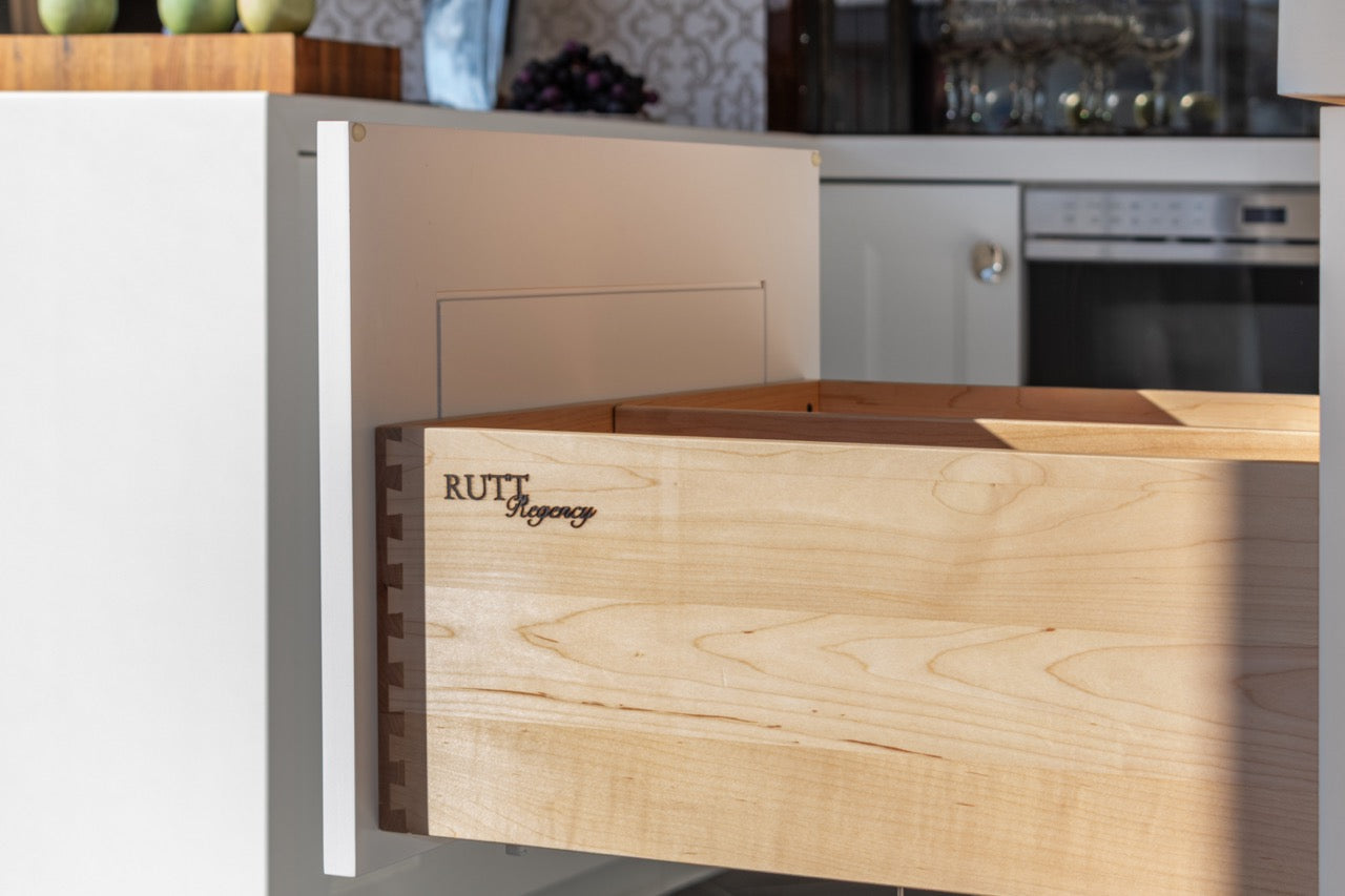 Rutt Regency Transitional White Kitchen with Wolf Appliances