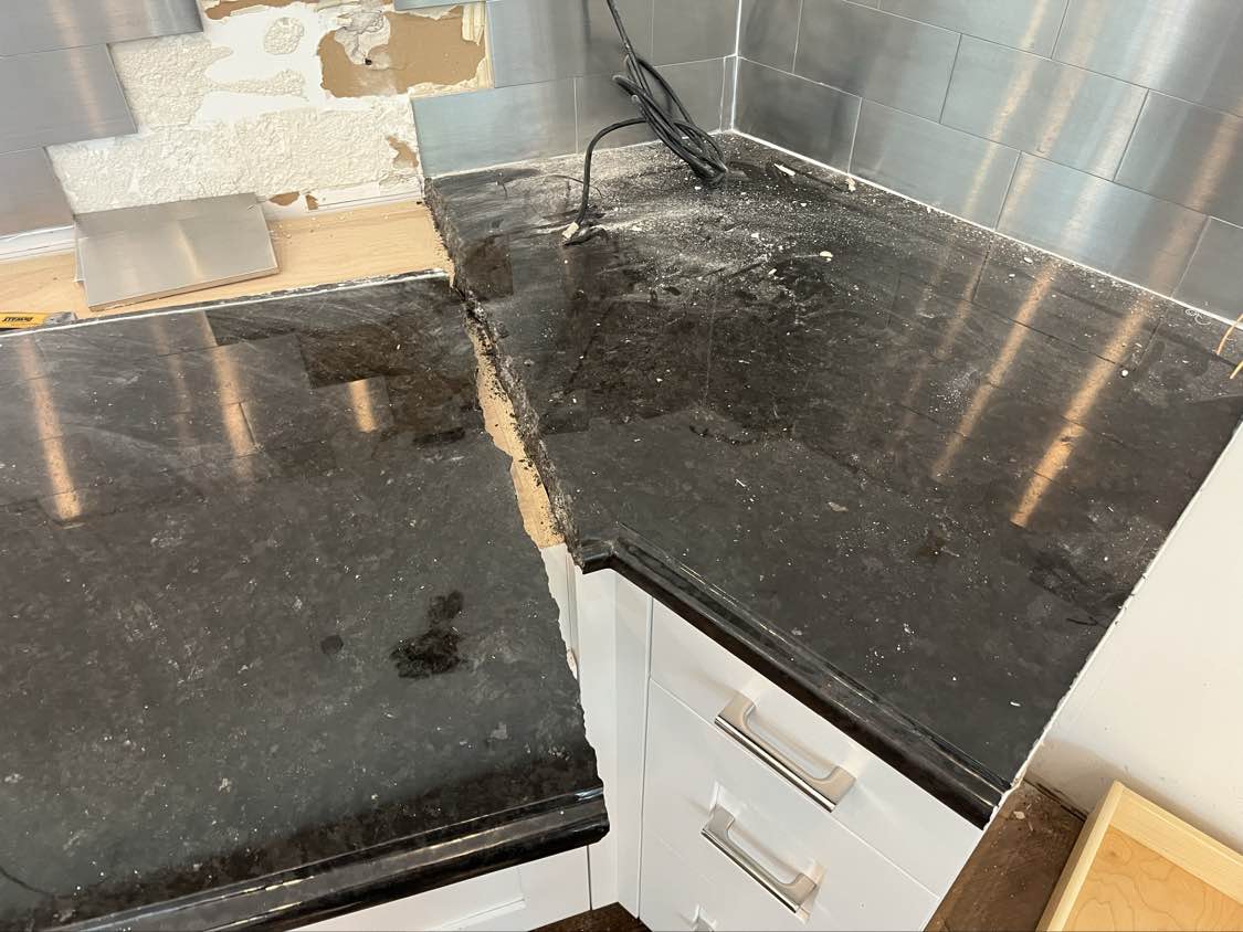 Rutt Transitional White Kitchen with Island, Wet Bar, Granite Countertops & Appliances