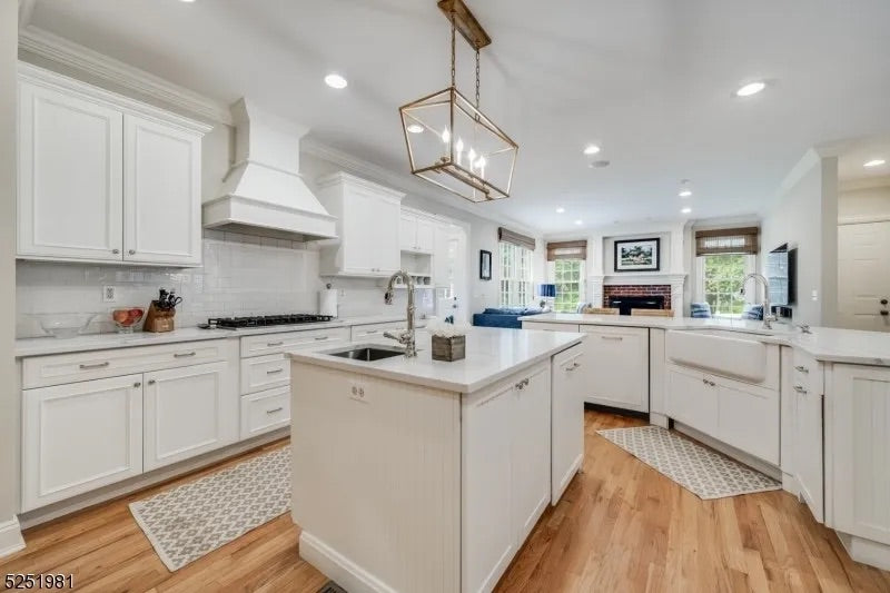 Decora Transitional Snow White Kitchen with Island & Appliances