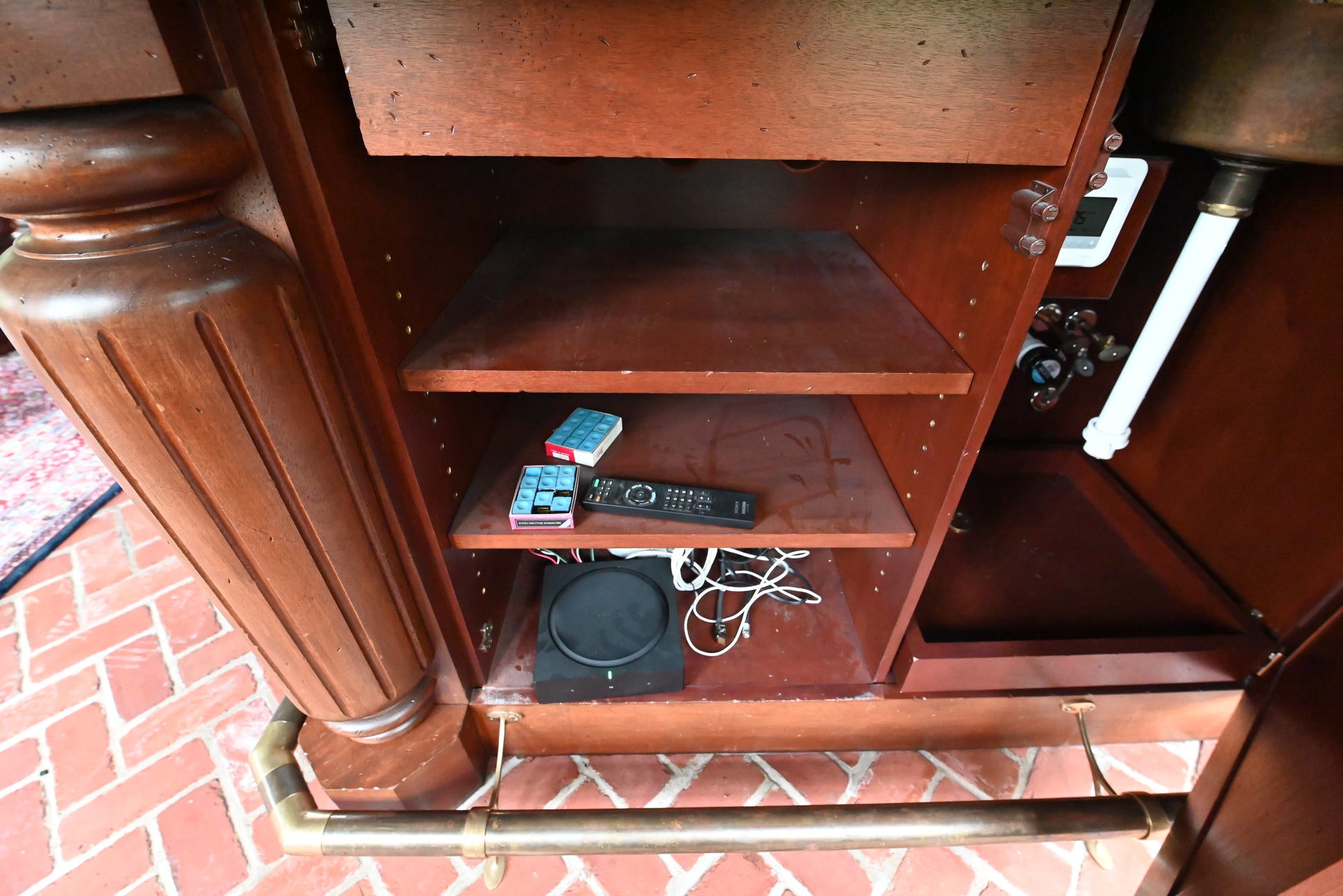 Traditional Wooden Wet Bar with Sink