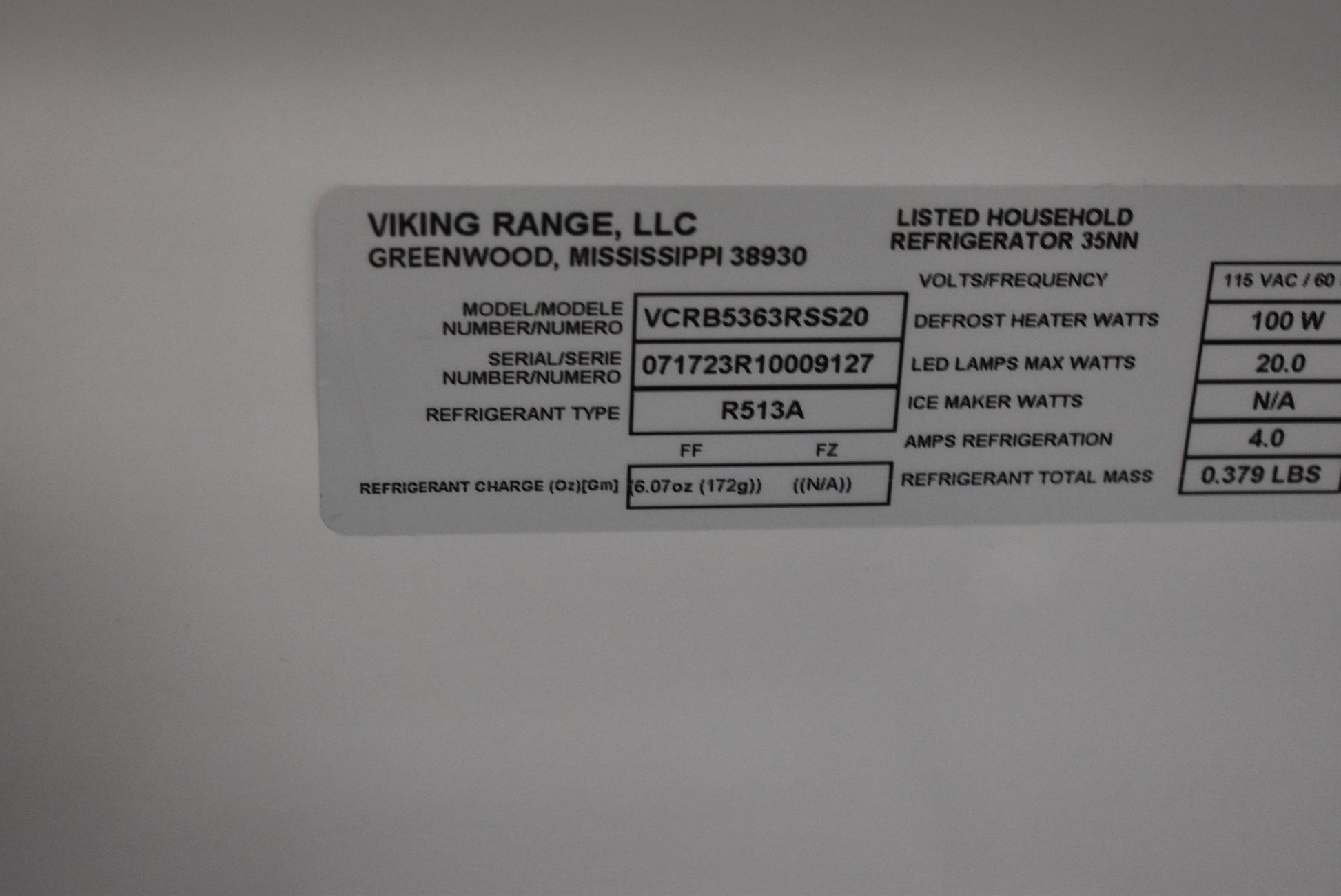 Viking 5 Series VCRB5363RSS 36" Stainless Steel All Refrigerator