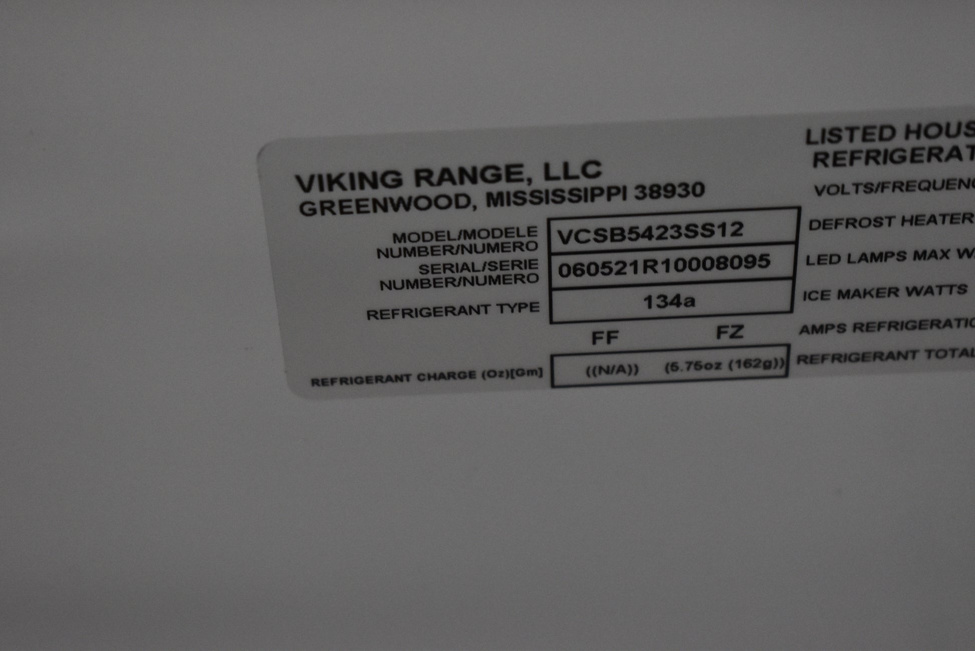 Viking 5 Series VCSB5423SS 42" Stainless Steel Built-in Side-by-Side Refrigerator