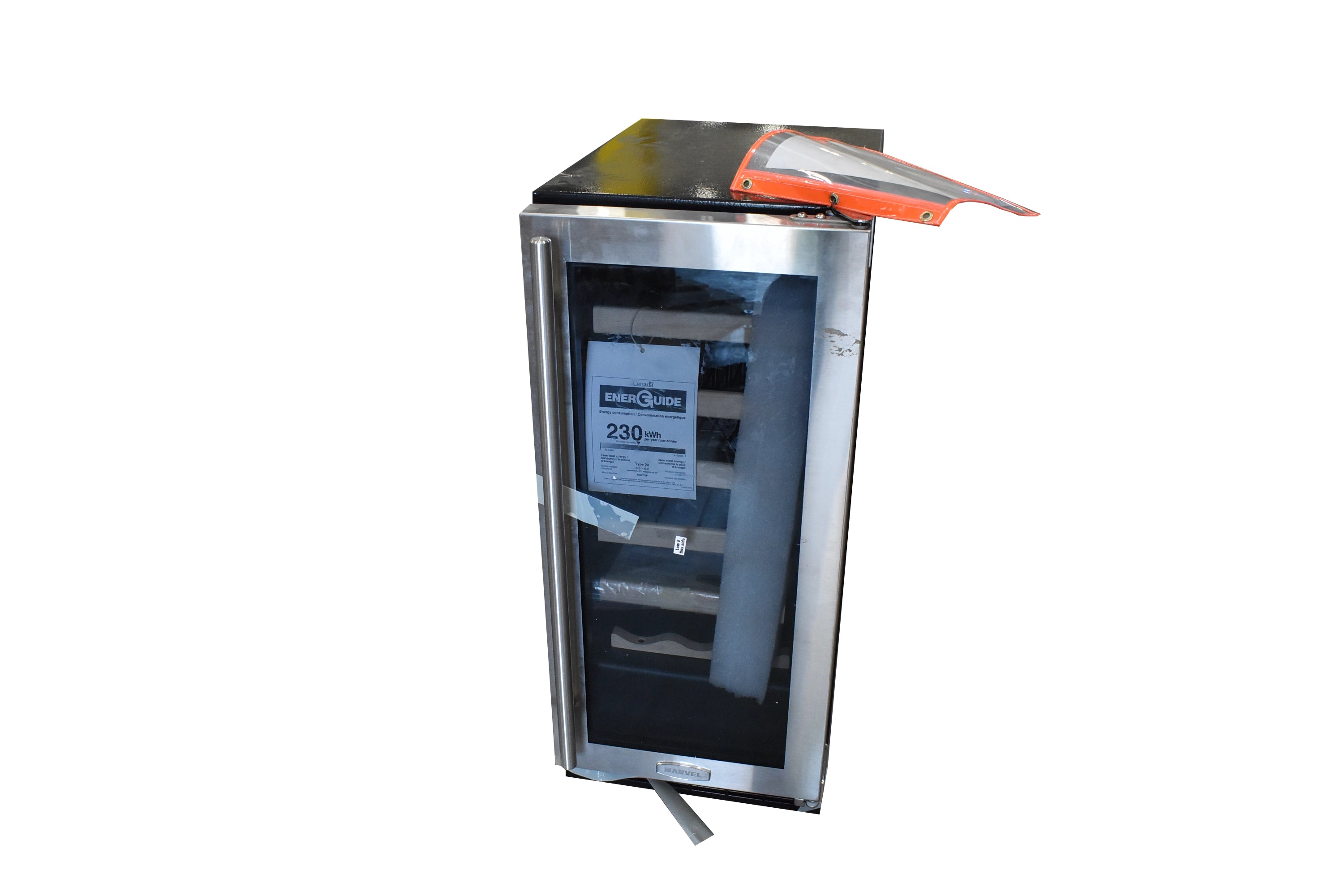 Marvel ML15WSG0RS 15" Stainless Steel + Glass Door Single Zone Wine Cooler