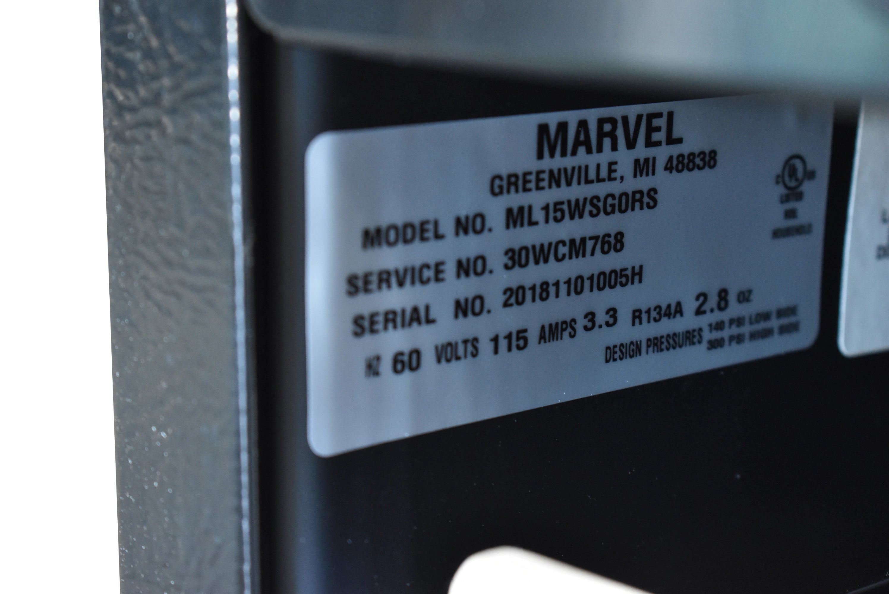 Marvel ML15WSG0RS 15" Stainless Steel + Glass Door Single Zone Wine Cooler