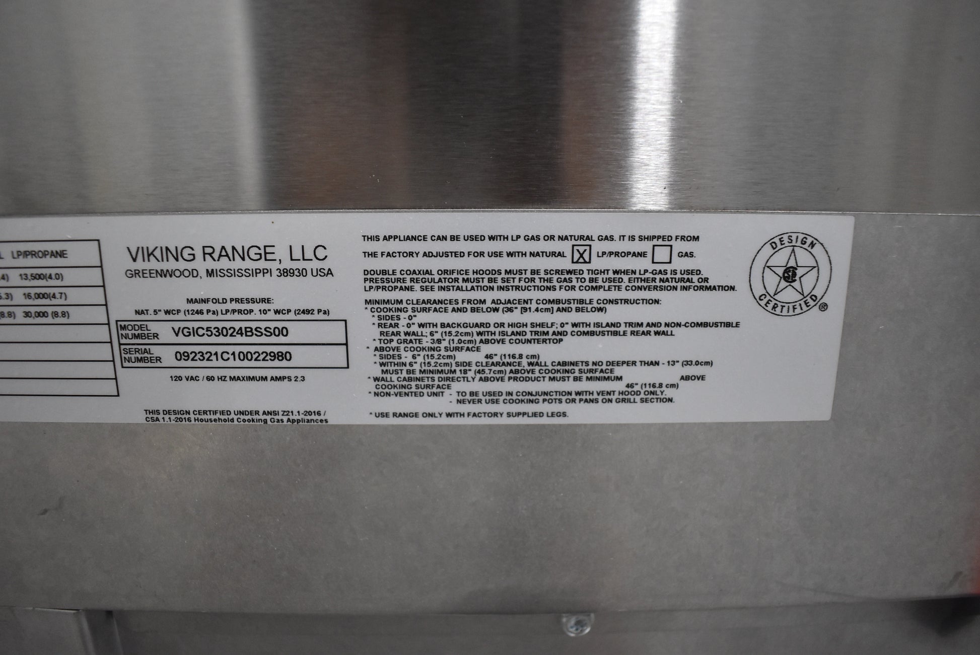 Viking VGIC53024BSS 30" Stainless Steel Freestanding Gas Range, 4 Burners